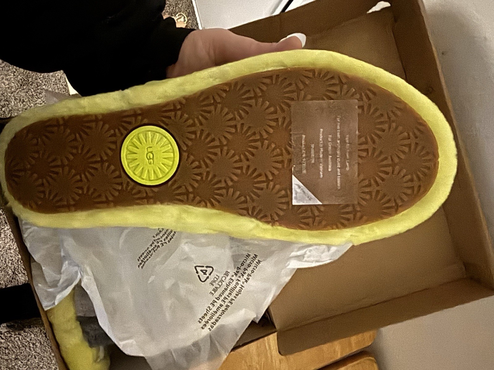 Ugg Women’s Fluff Yeah Slide Slipper Sulfur Yellow US 7 Eu38 New Sale Priced