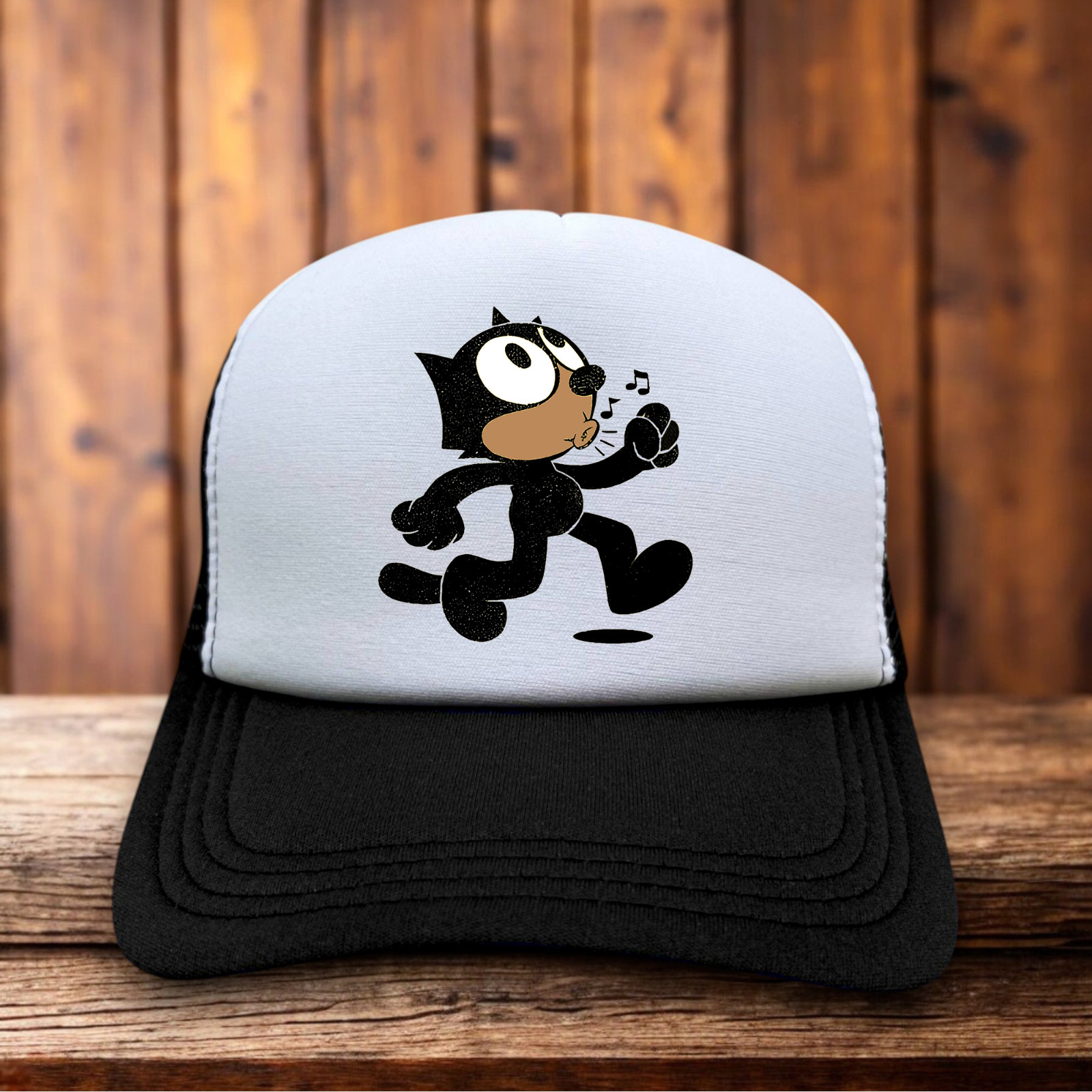 Felix The Cat Mens Trucker Hat Black Classic Cartoon Mooneyes Baseball Cap