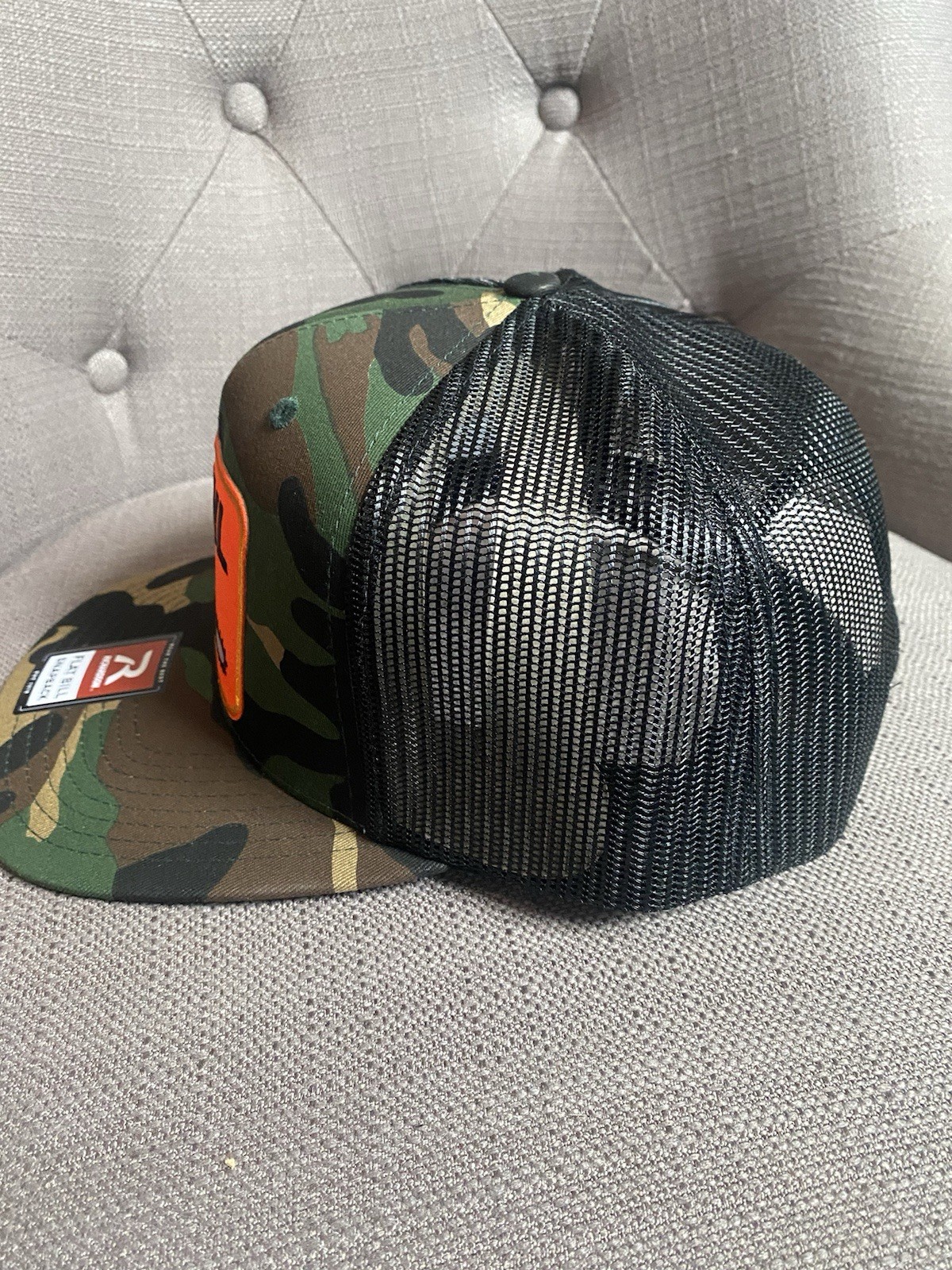 Army Military Camo Stihl Patch On Flatbill Snapback Trucker Hat Cap