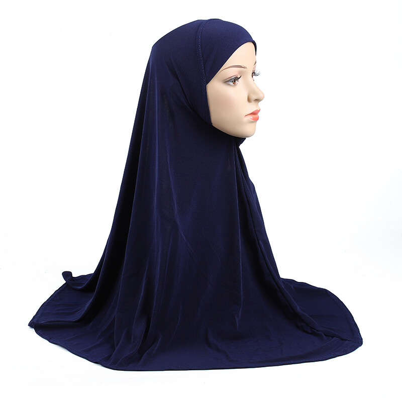 One Piece Full Coverage Long Head Scarf Wrap Solid Color Women Shawl