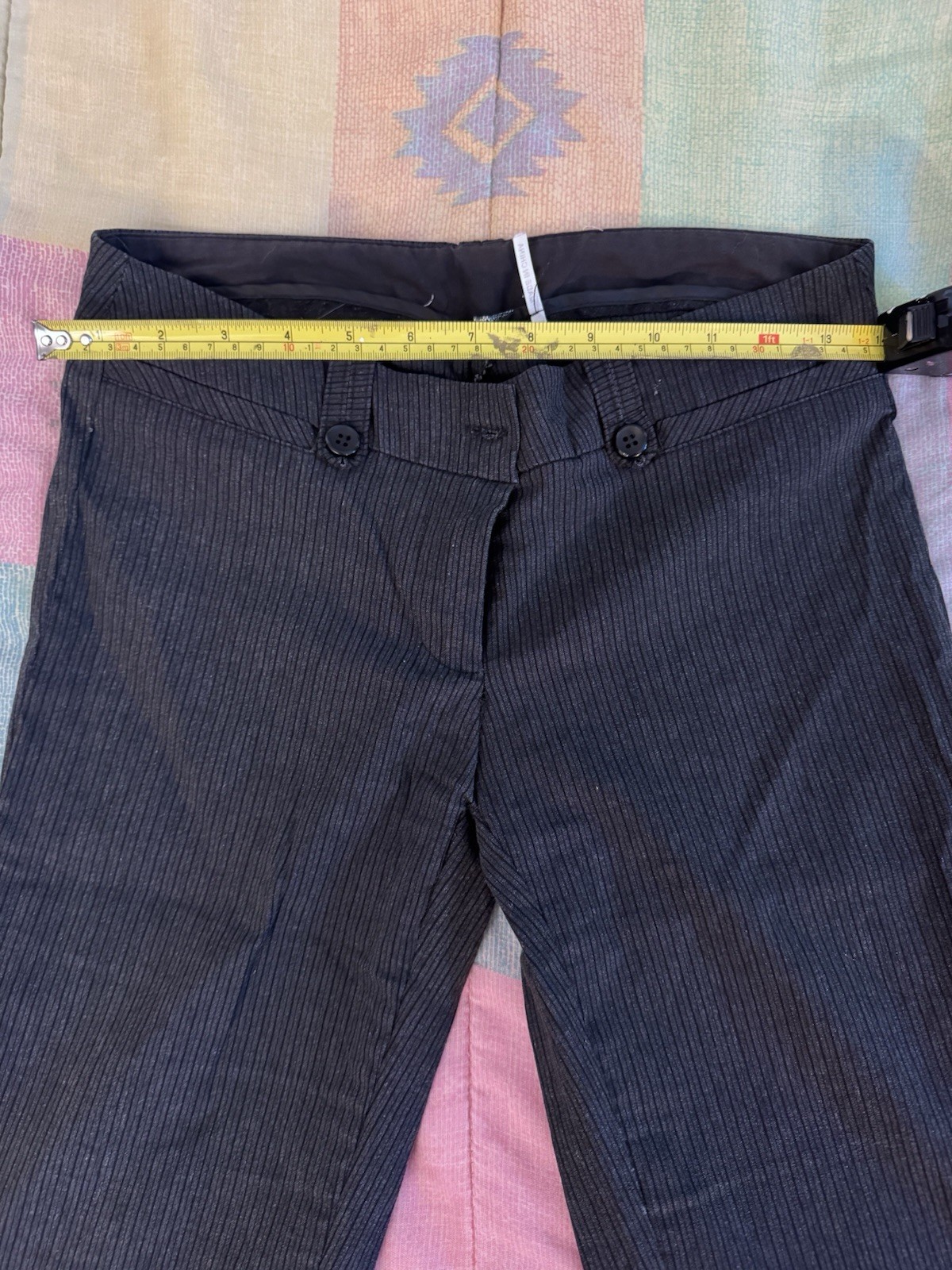 Papaya Women’s Black Ribbed Flare Pants Size S Stretch Bootcut Cotton Blend
