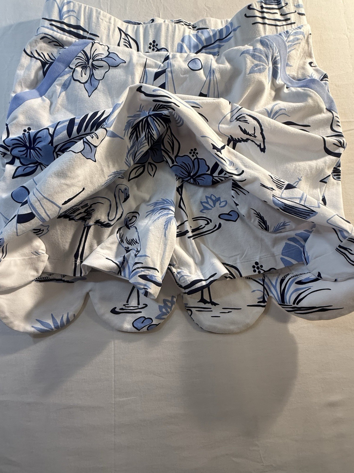 Ladies Ana Clare Blue & and White Cotton/Spandex Skort Size S