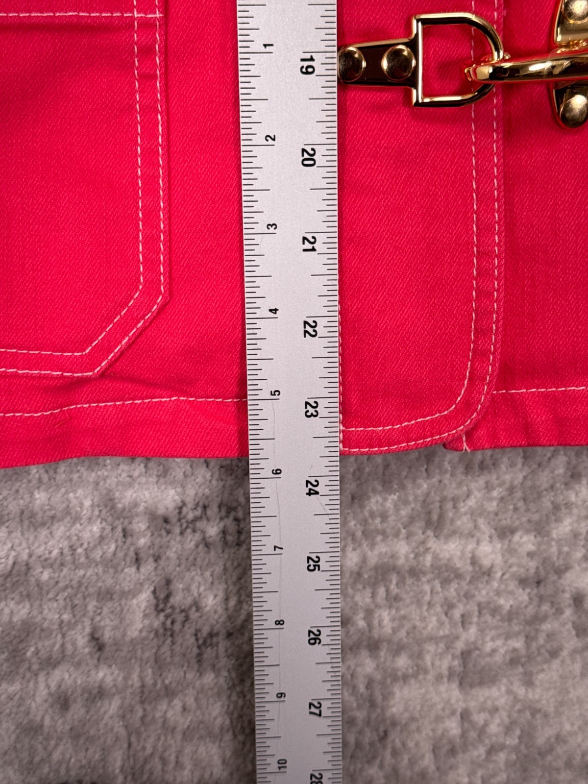 Ralph Lauren Fireman Jacket Large Womens Pink Denim Lobster Clasp Toggle