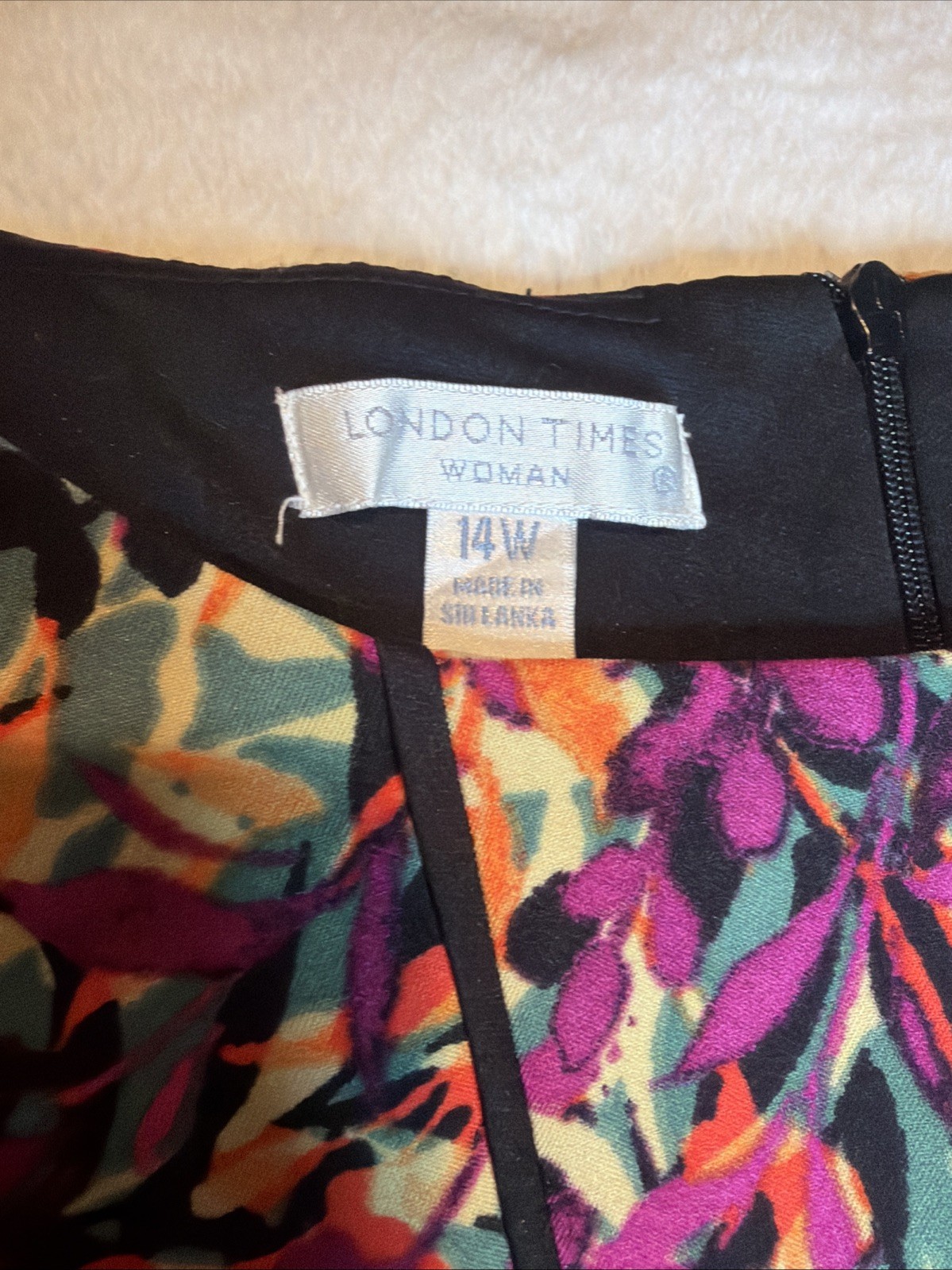 London Times Women’s Dress Size 14w Floral Made In Sri Lanka