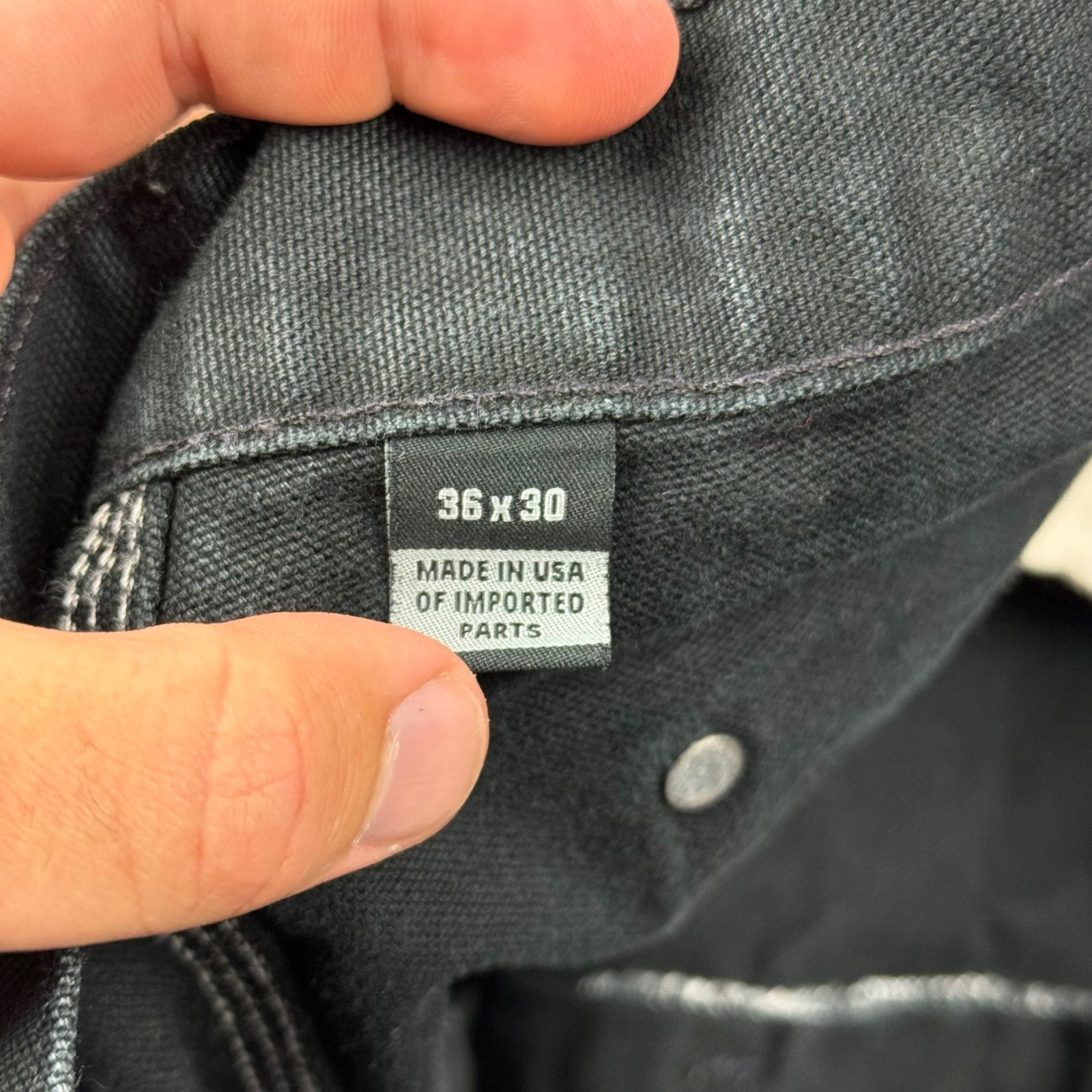 Carhartt Double Knee Pants Men 36×30 (33×29) Black B01 BLK Loose Fit Union Made