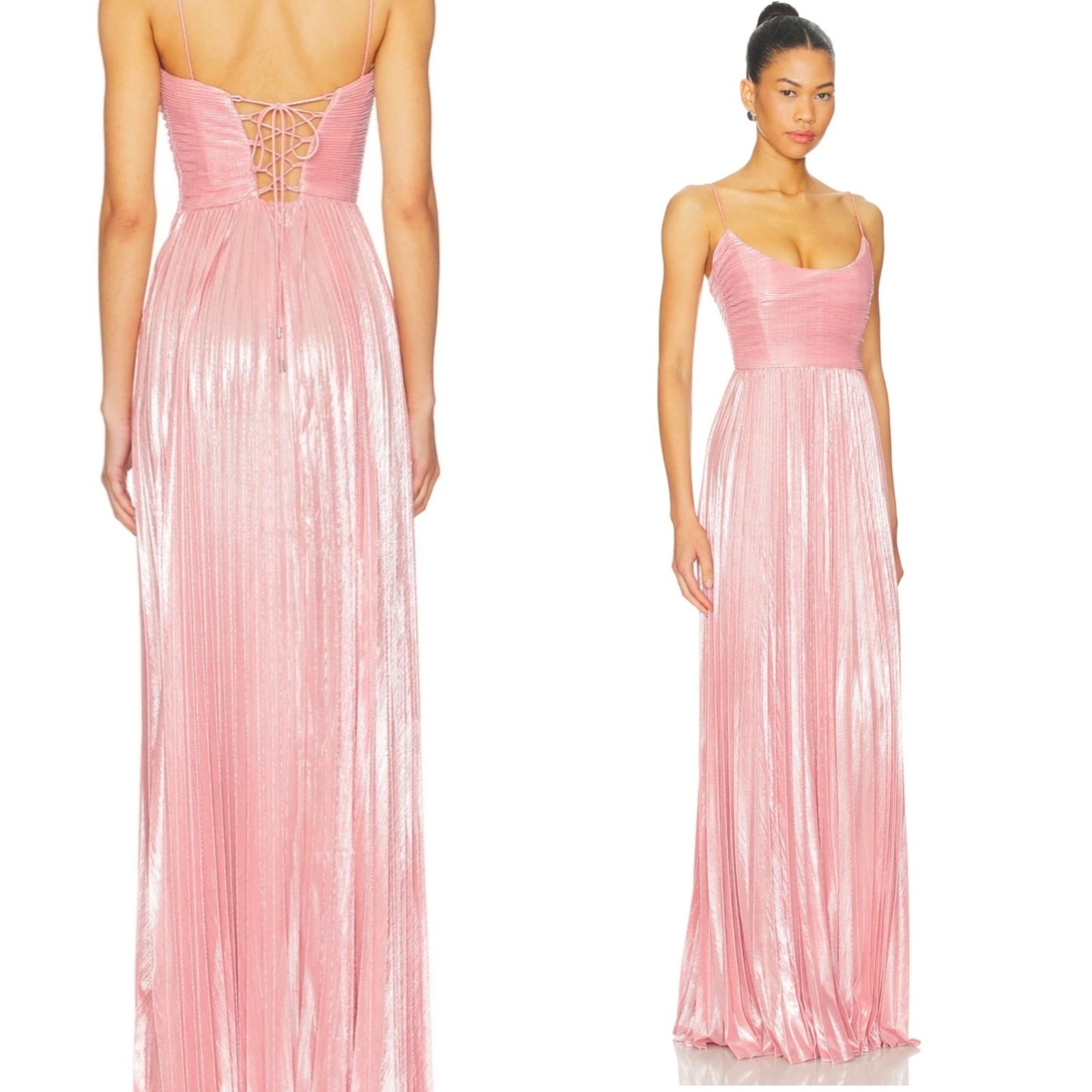 Retrofête Revolve Rhosyn Dress Metallic Rosa Pink Gown Small Coquettecore Girly