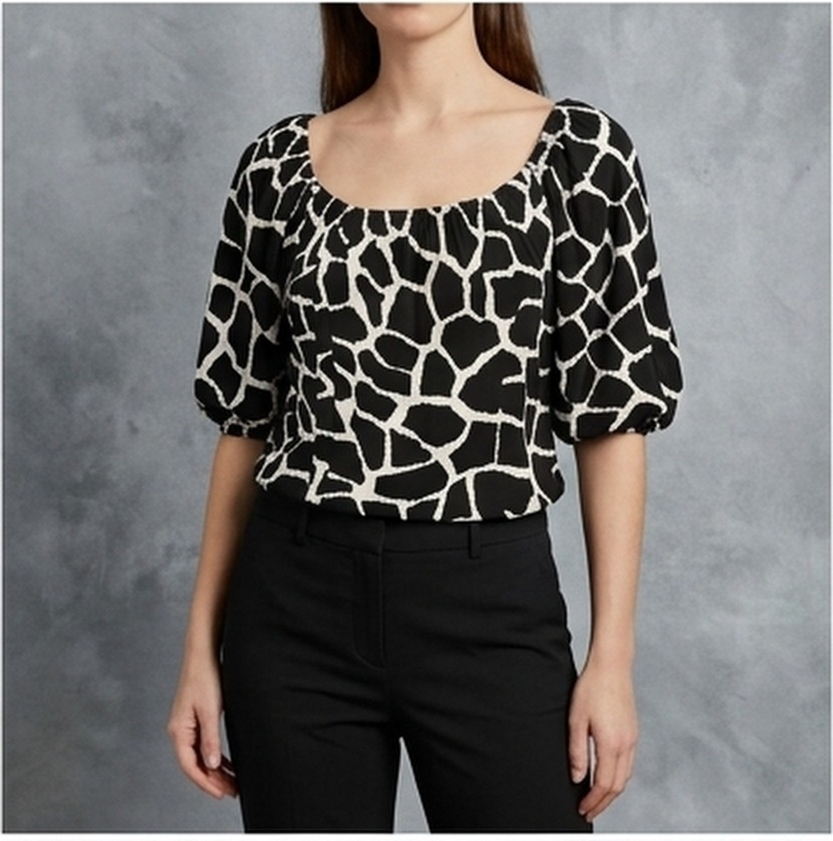 Grace Giraffe Print Square Neck Top