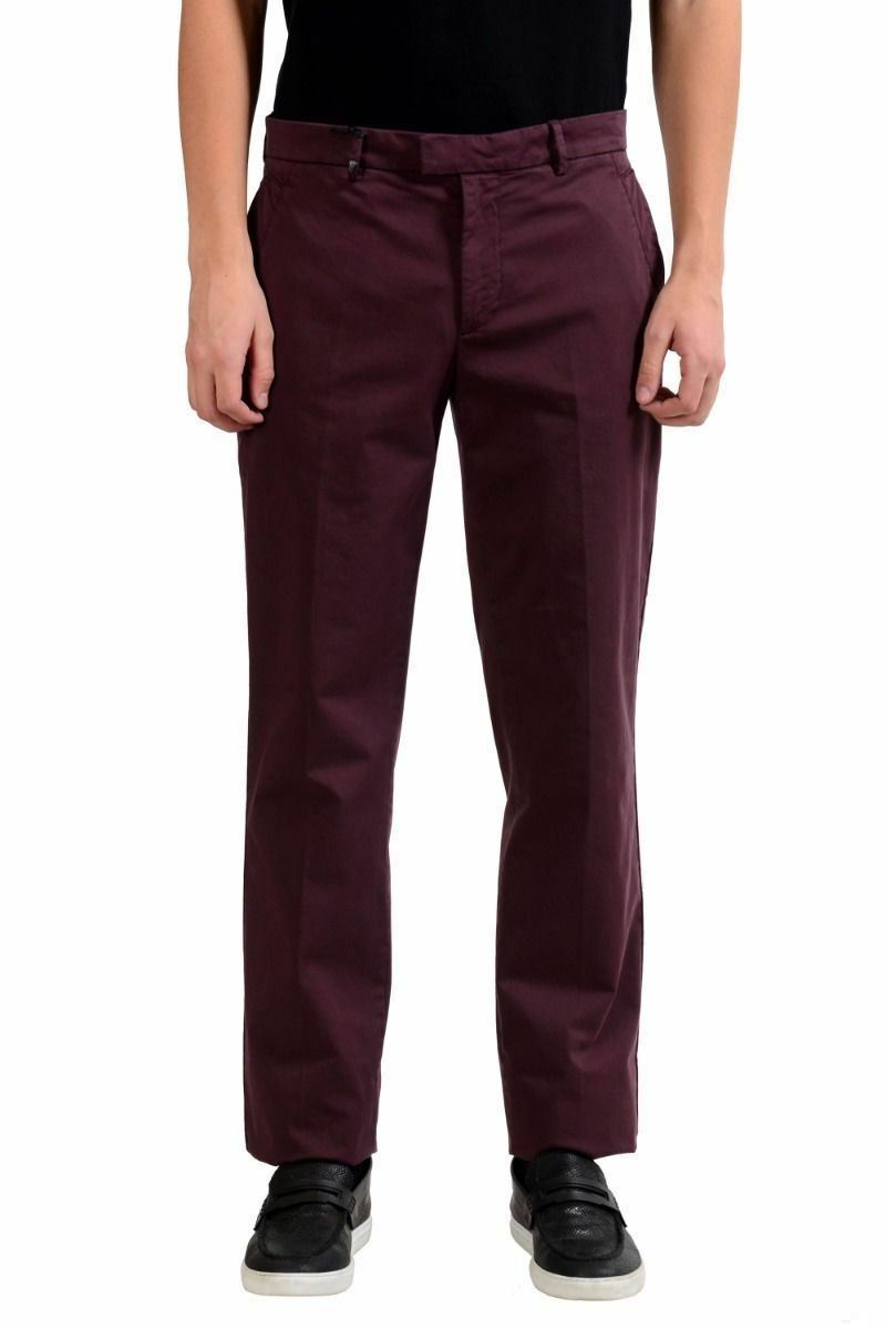 Versace Collection Men’s Burgundy Casual Pants Size 30 32 34 36 38 42