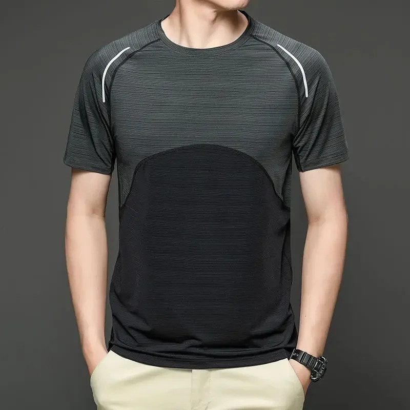 Undershirt Men’s Running Short Sleeves T-shirts Yoga Tops Lycra Things for Gym C