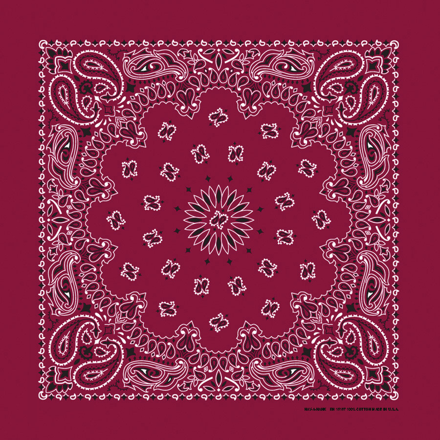 Carolina Creative Bandanna (Burgundy) Paisley Print 22″ x 22″ Hav-A-Hank
