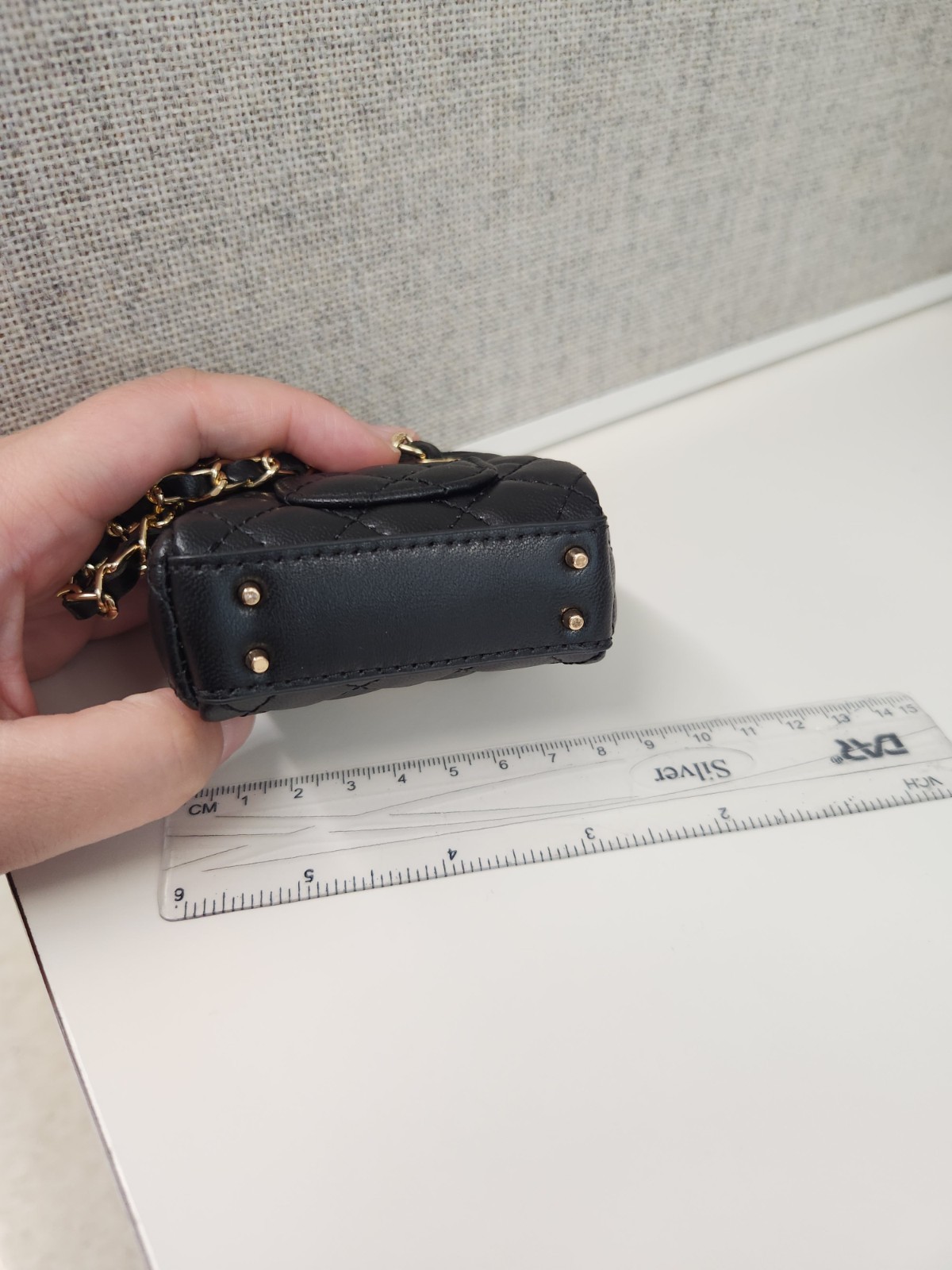 Mini Bag, Keychain Accessories Pendants Handbags black/gold