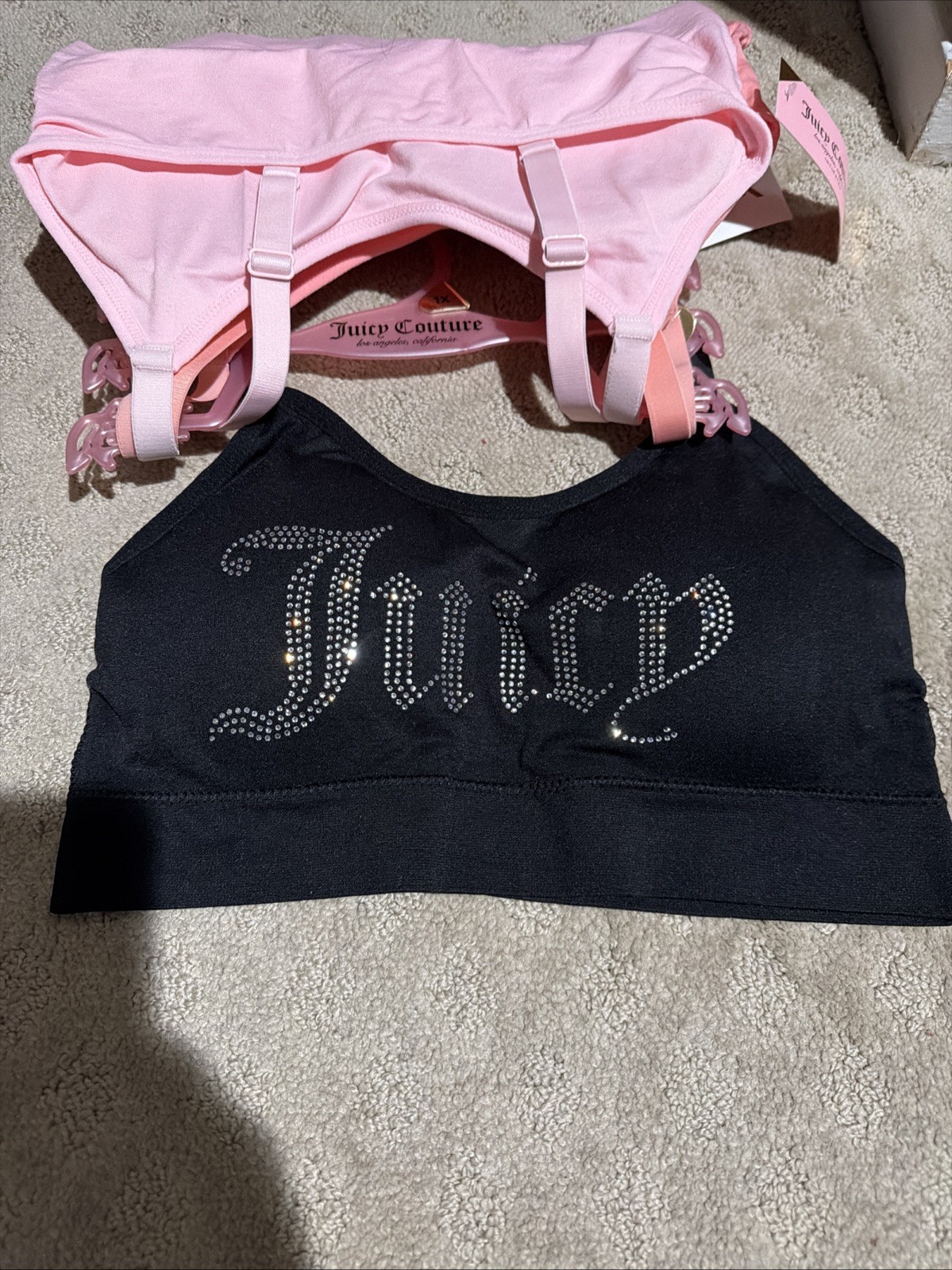 Juicy Couture Intimates 3pk Rhinestone Bra/Bralette Set. Sz 1X. NWT!