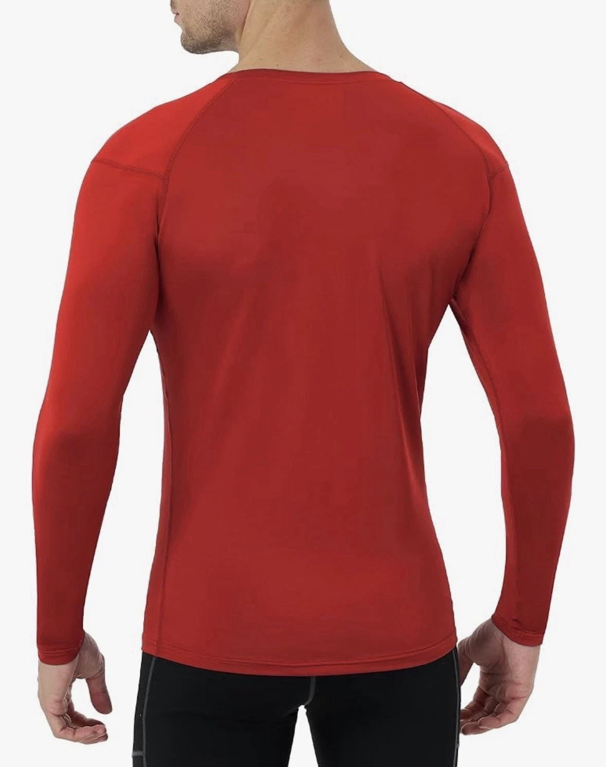Runhit Long Sleeve UPF 50+ Men’s Compression Shirts Red