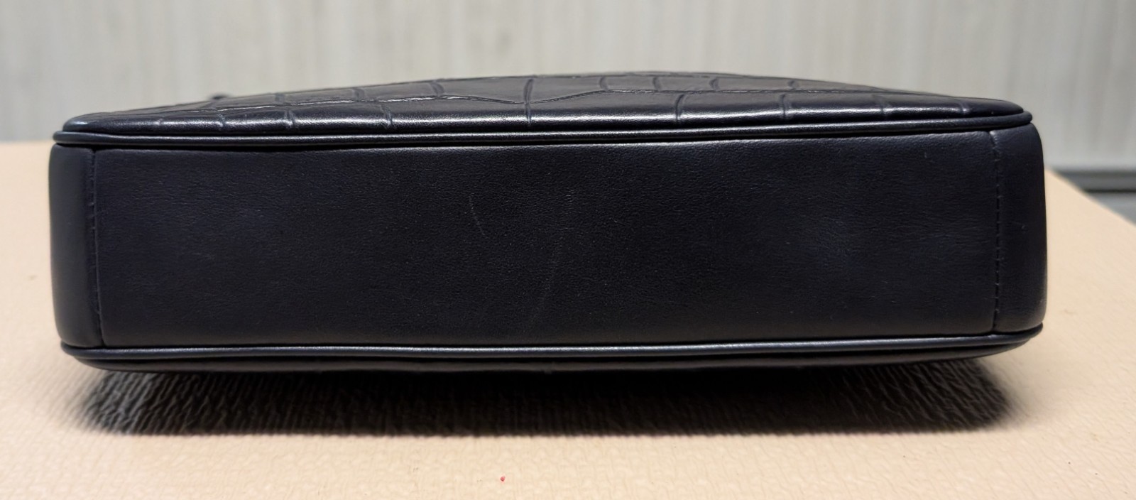 Coach Nolita 24 in Croc Embossed Leather Wristlet 65099 Navy Blue