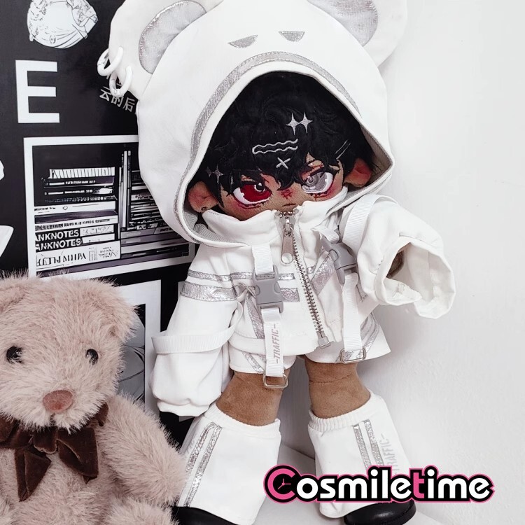 Functional Dark Punk Cool Handsome Set Fit 30cm Plush Doll Charge Jacket Gift YZ