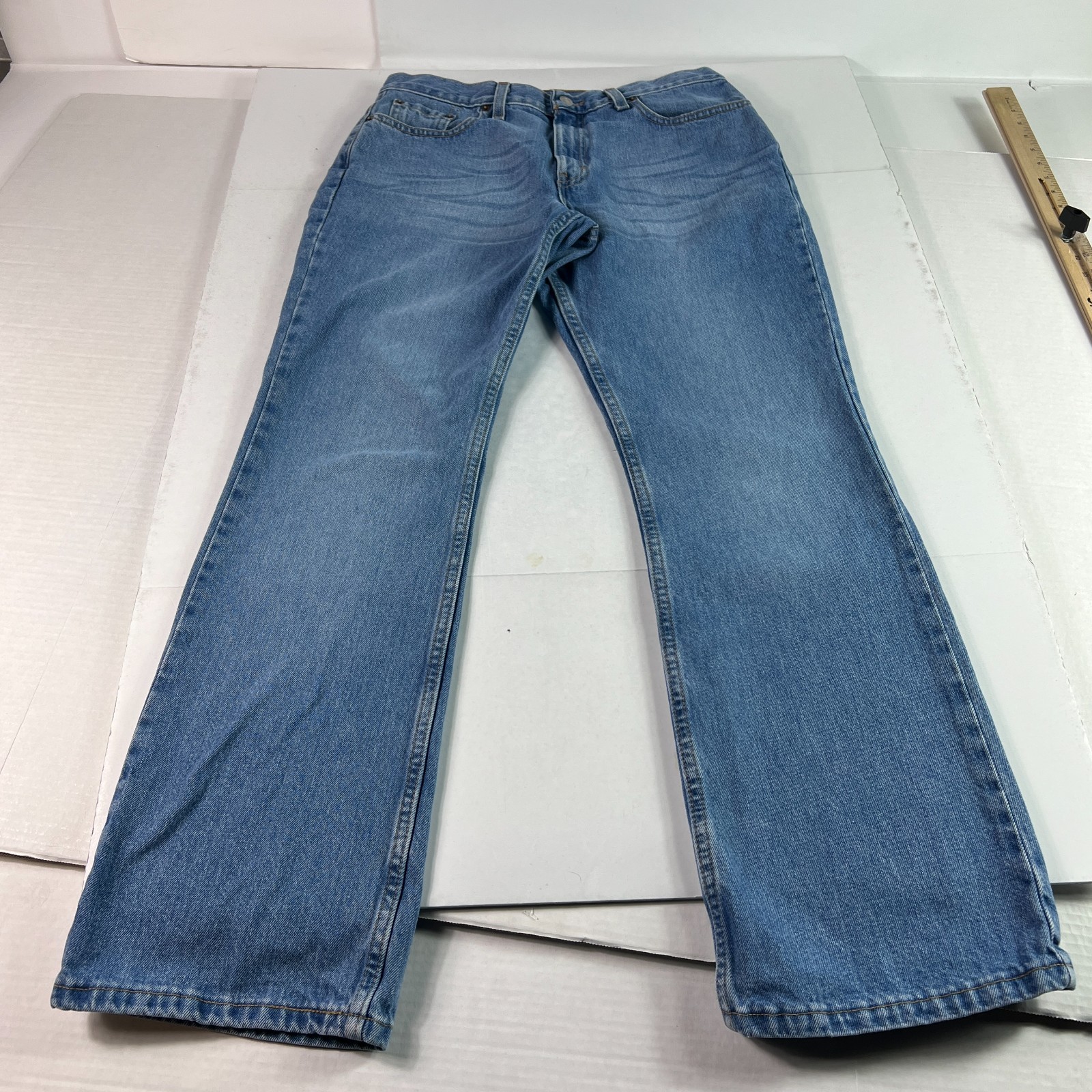 Y2K Levi’s Jean Women 32×30* 515 Mid Rise Boot Cut Blue Faded Denim Tag 12M Miss