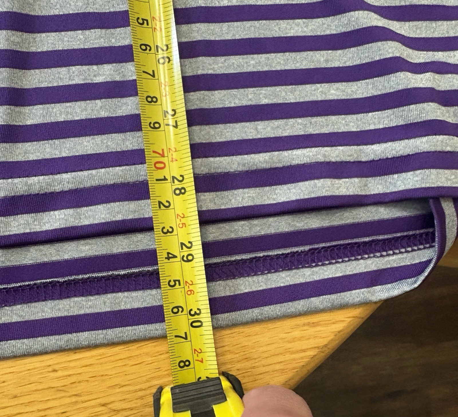 IZOD Performx Golf Men’s L/G Polo Purple/Gray Striped SS Collared Logo Button