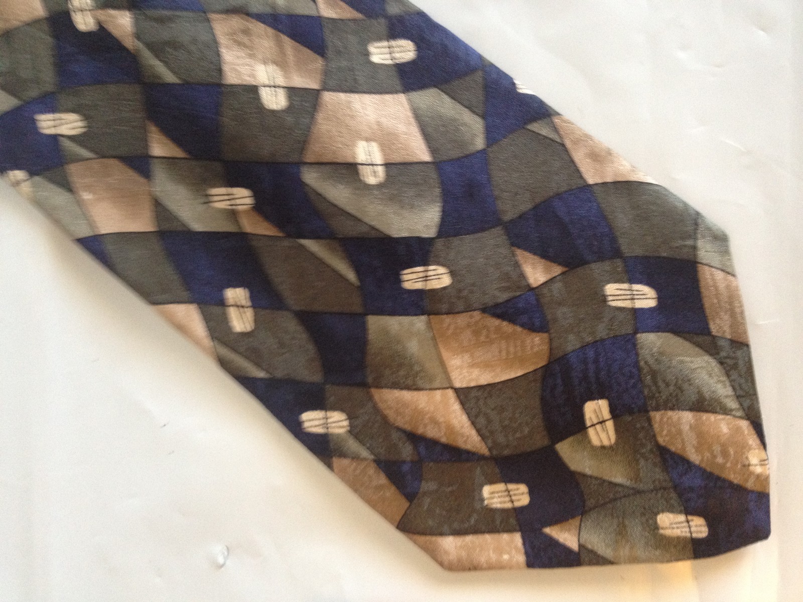 Mens Blue Green White Tie Necktie HONORS (2745)
