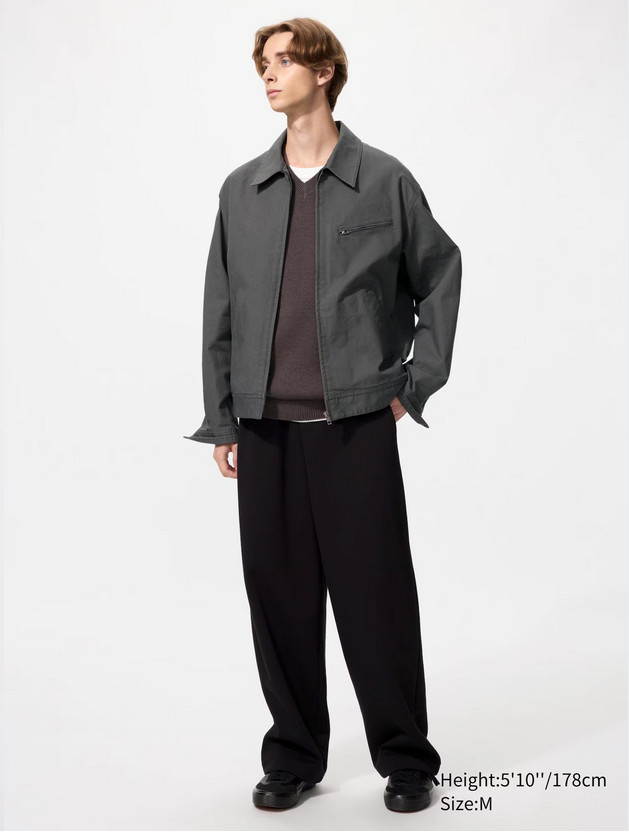Uniqlo Zip-Up Blouson Jacket DARK GRAY S