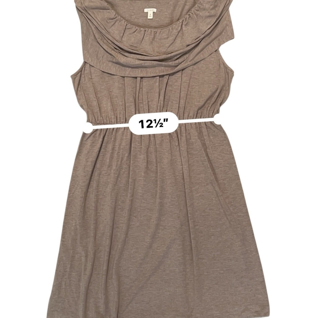 J. Crew Taupe Sleeveless Cowl-Neck Casual Dress