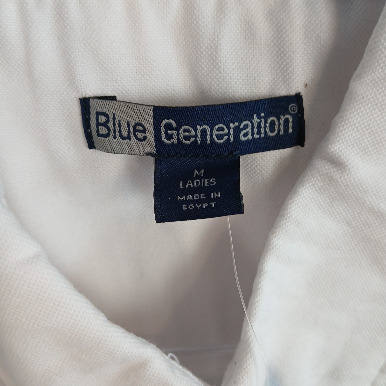 Blue Generation Ladies Button Up Long Sleeve Shirt Size M Button-Down White NWT