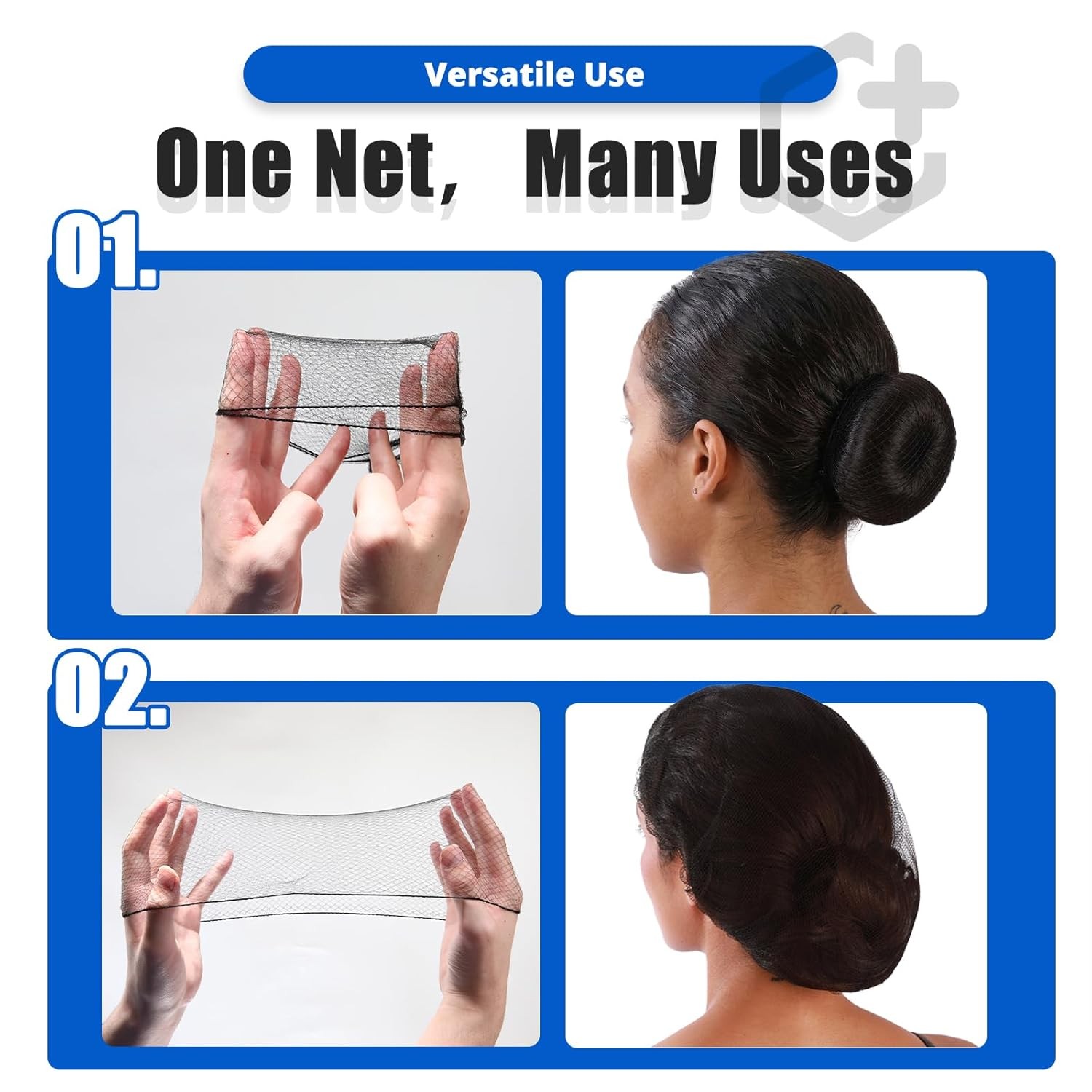 100X Hairnet Black Invisible Hair Nets Elastic Edge Mesh Stretch Bun Cover