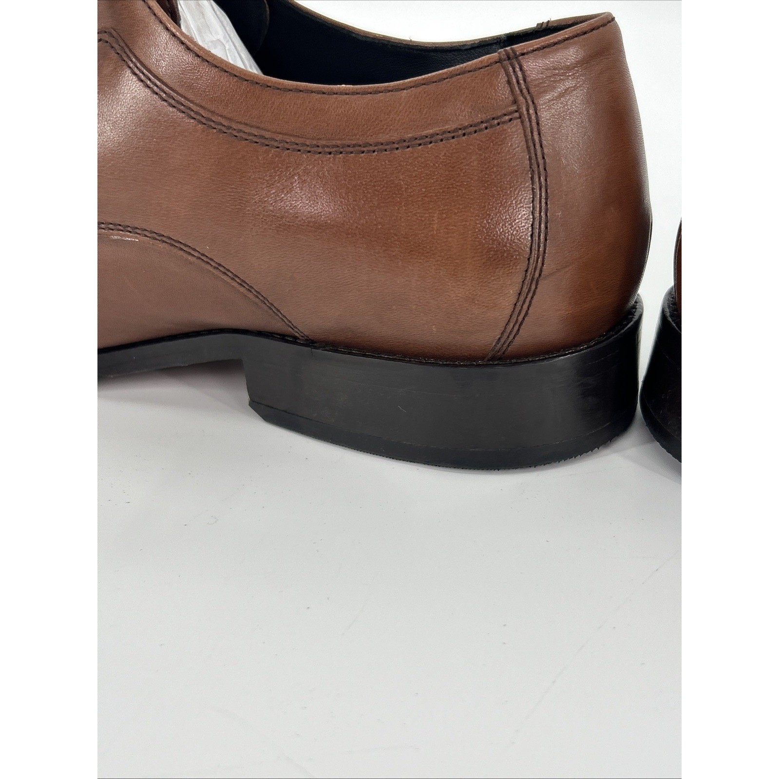 Johnston & Murphy Mens Brown Leather Cap Toe Oxford Dress Shoes Size 12W