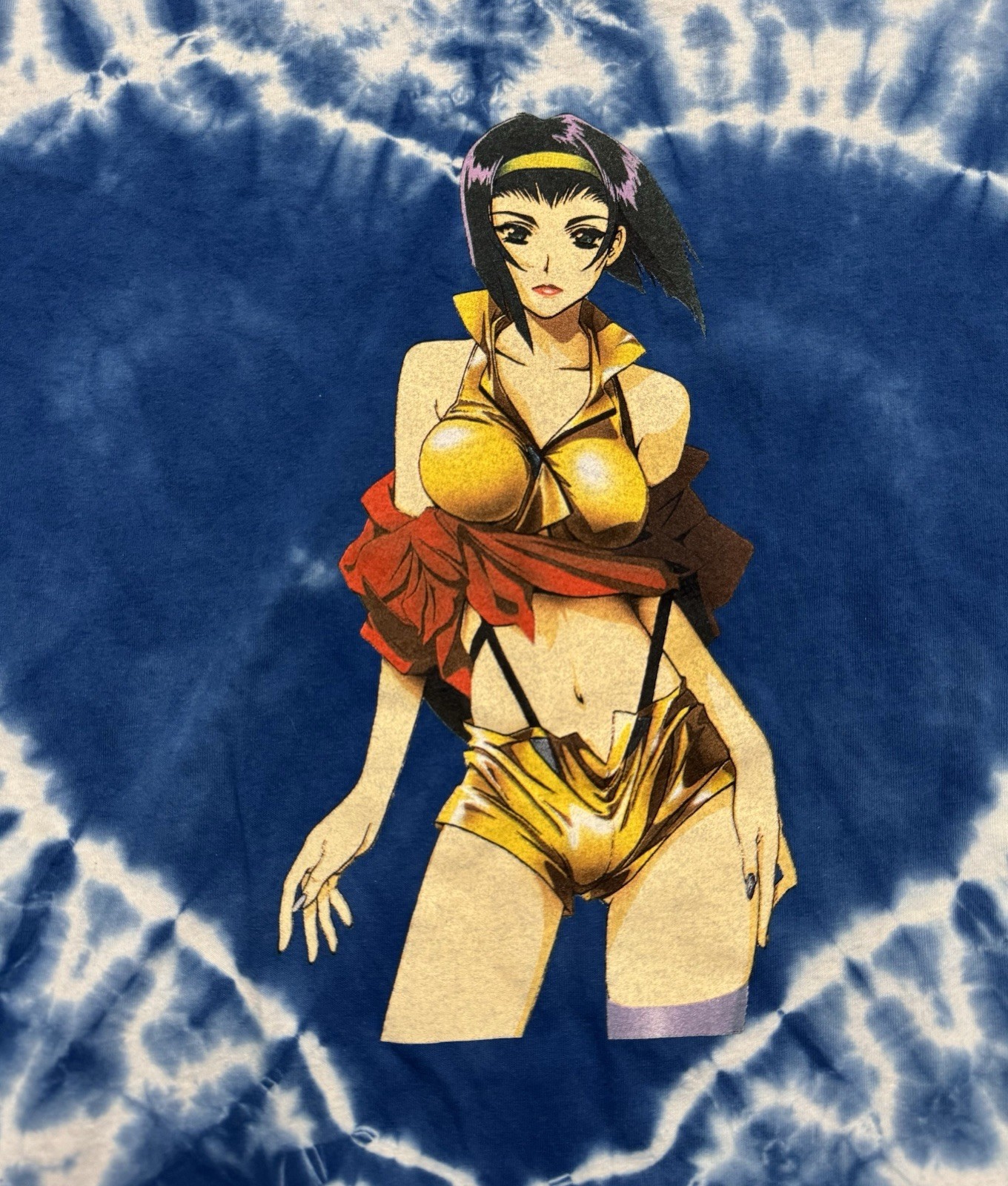 NEW Cowboy Bebop Faye Valentine Tie Dye Shirt Mens Small Blue Anime BoxLunch