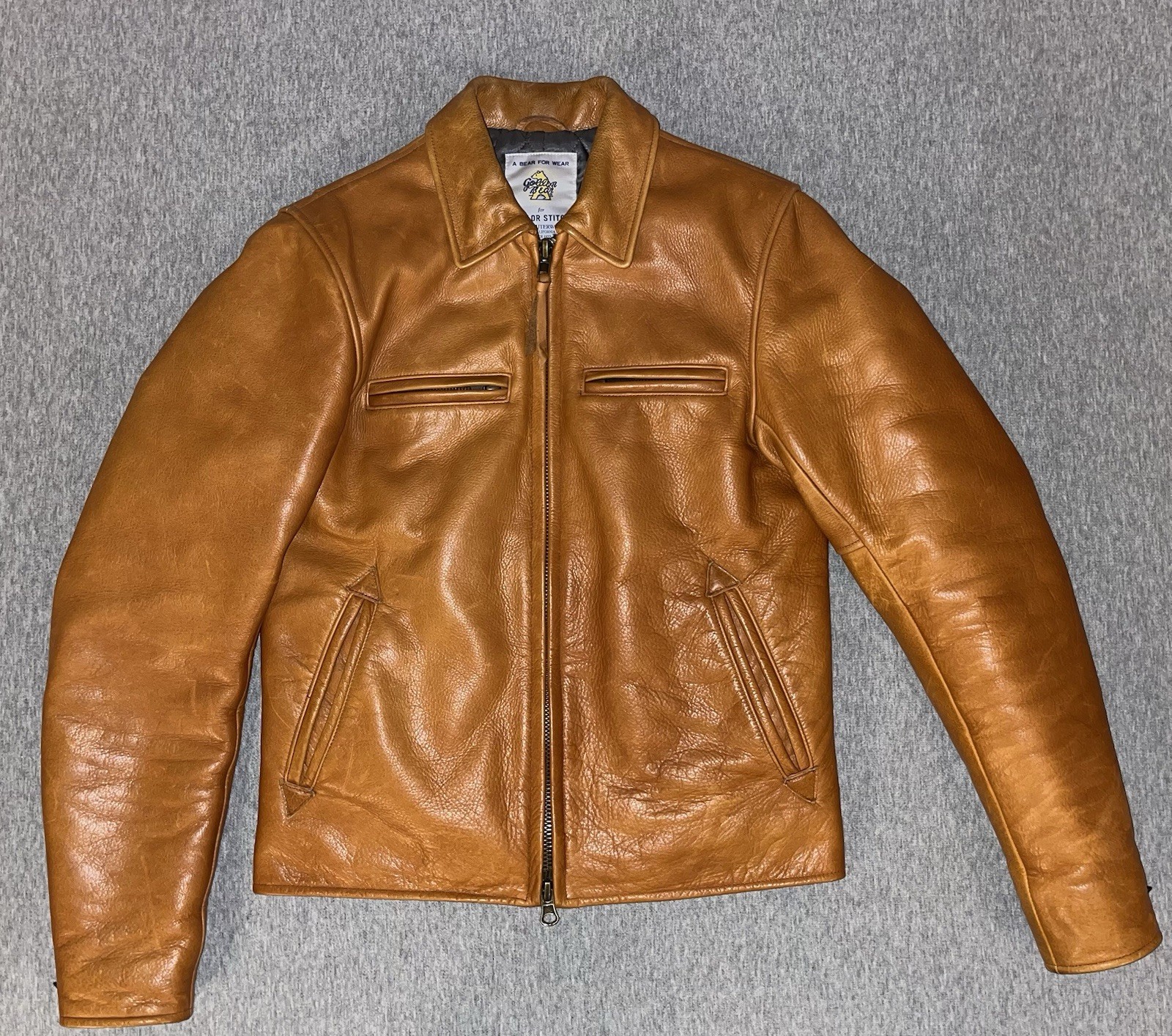 Taylor Stitch The Moto Jacket in Whiskey Steerhide XS 36