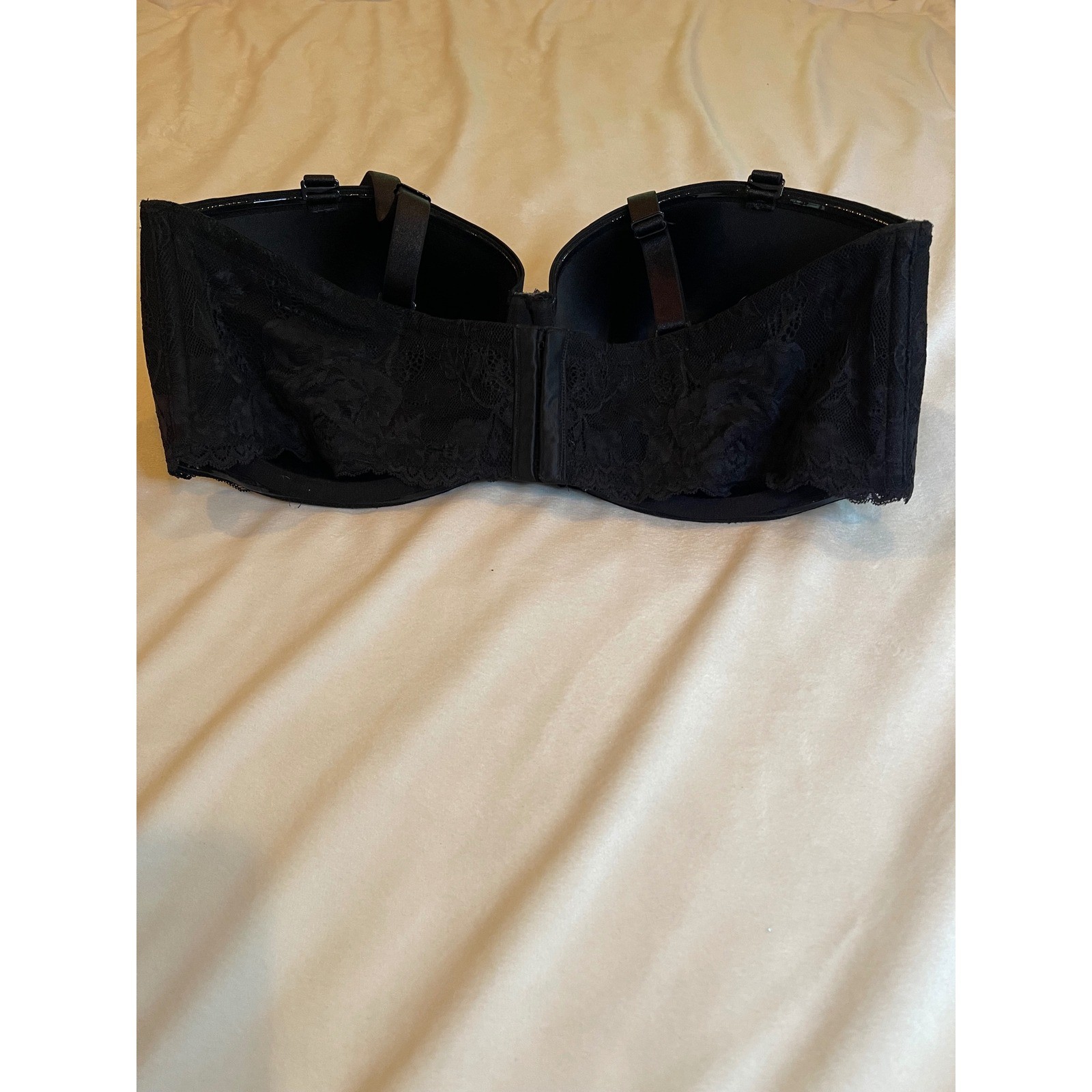 Torrid Curve Black Lace Multi-Way Strapless Bra 44DDD Plus Size Underwire 44 DDD