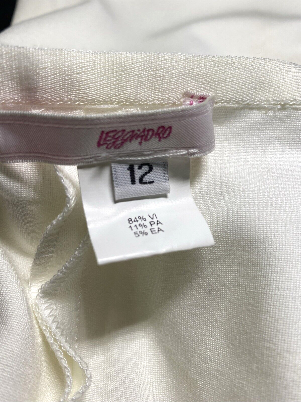 Leggiadro Ankle Pants Side Zip Closure Straight Leg Stretch Off White Size 12