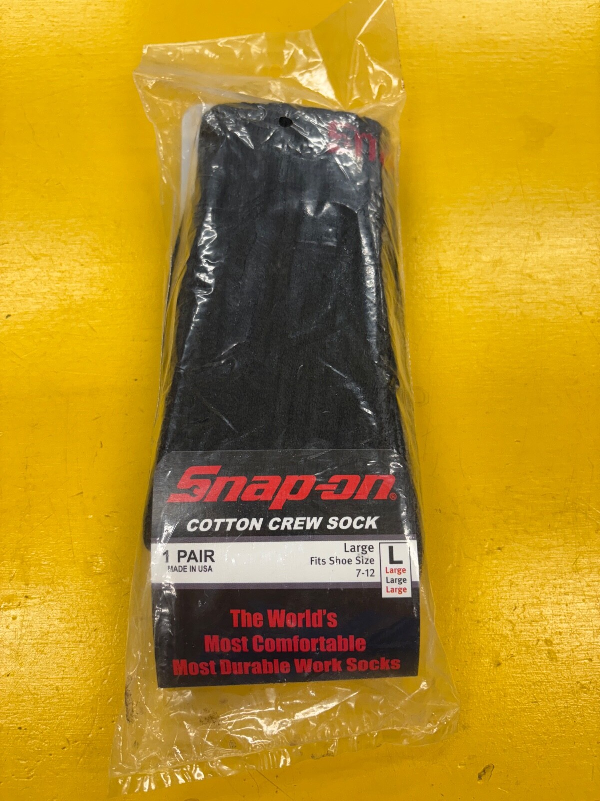 Snap On Tools Cotton Ankle Sock 1 Pair Mens Large Shoe Size 7-12 NEW NIP USA