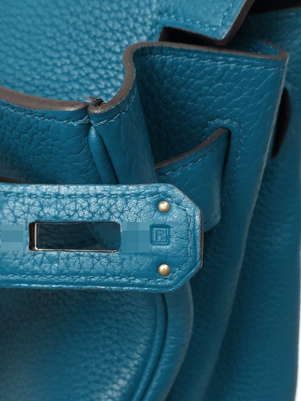 Hermes Kelly 40 Taurillon Clemence Blue Shoulder Bag Silver Hardware #TB1457