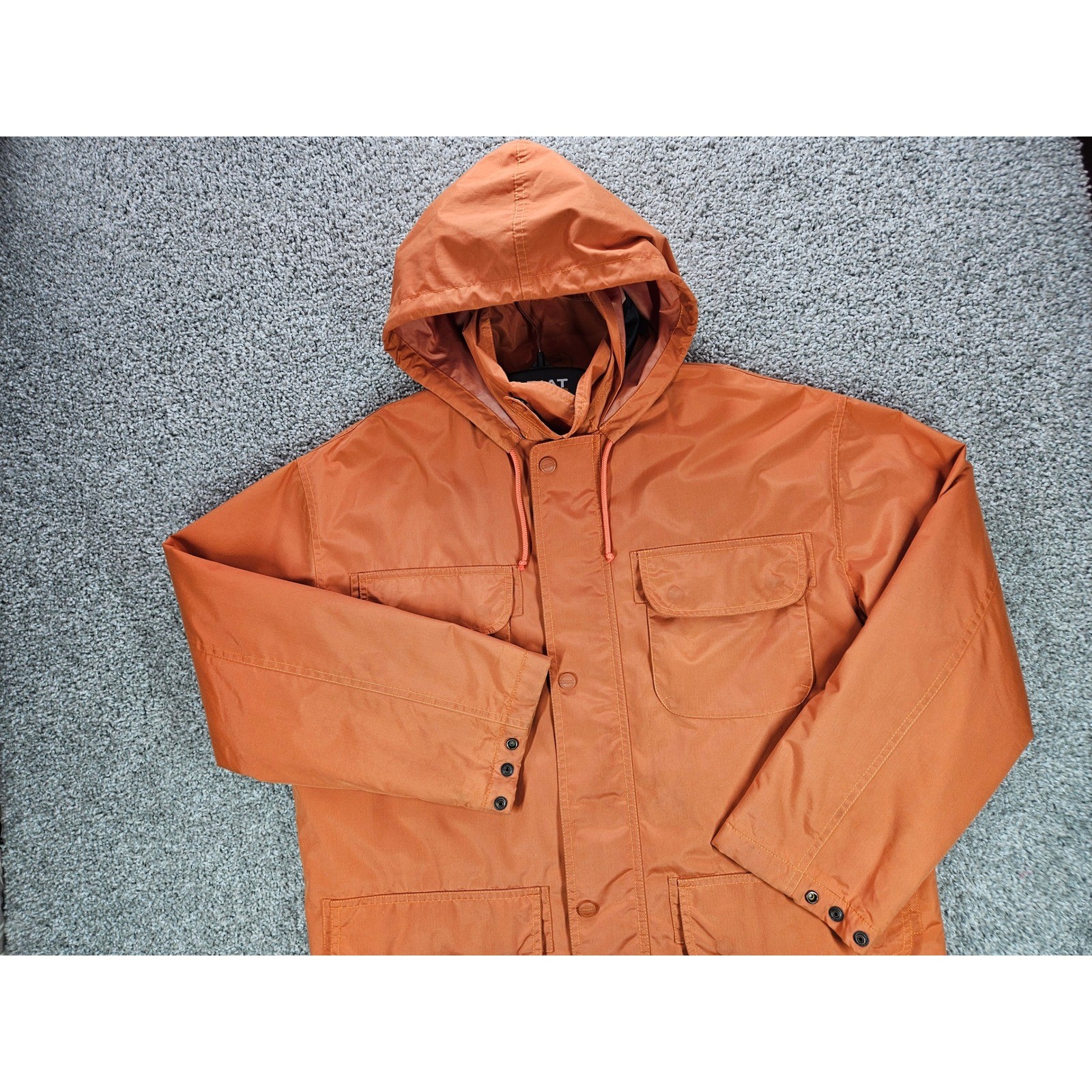 Ermenegildo Zegna Microtene 10.000 Hooded Parka Mens Small Made in Italy Orange