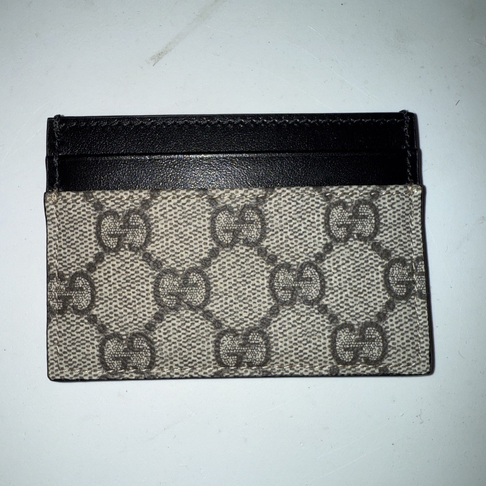 Gucci GG Supreme Card Holder Black Authentic NEW SKU (278021)