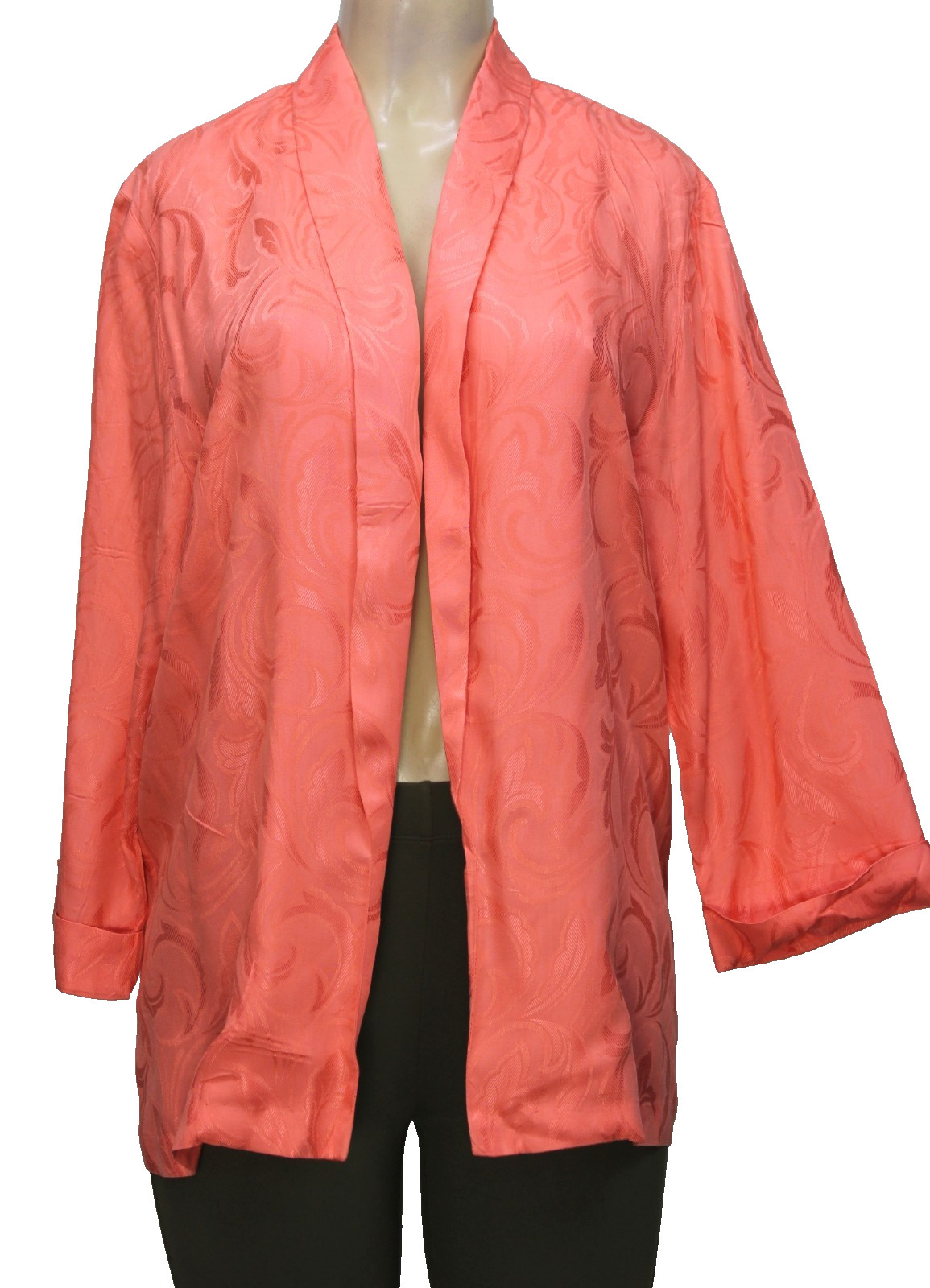 Vintage Melrose Women’s Open Front Cardigan Long Sleeve Orange Size L