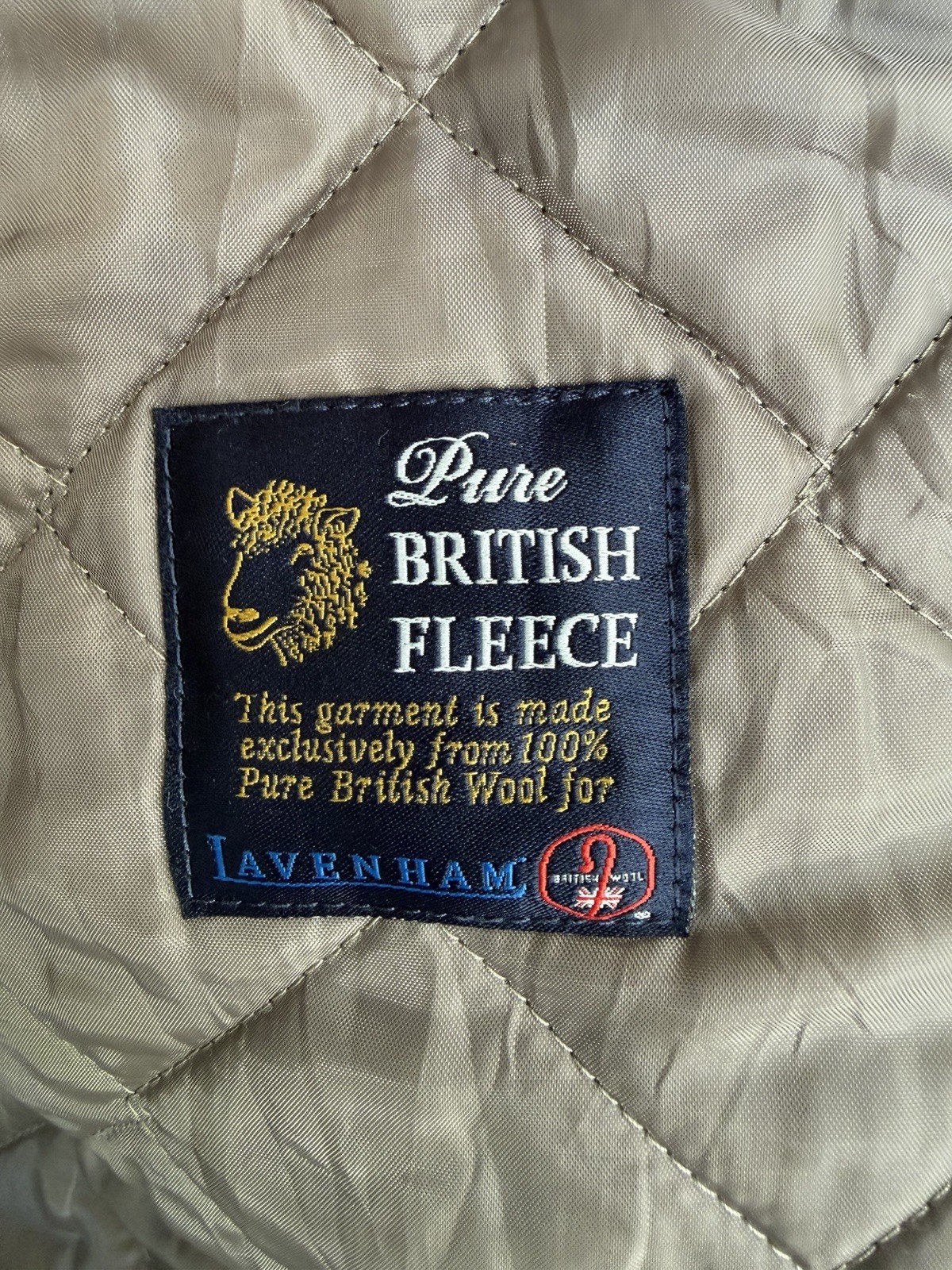 Lavenham Quilted Long Coat Jacket 6 34 Herringbone Made in England Tweed Bomber