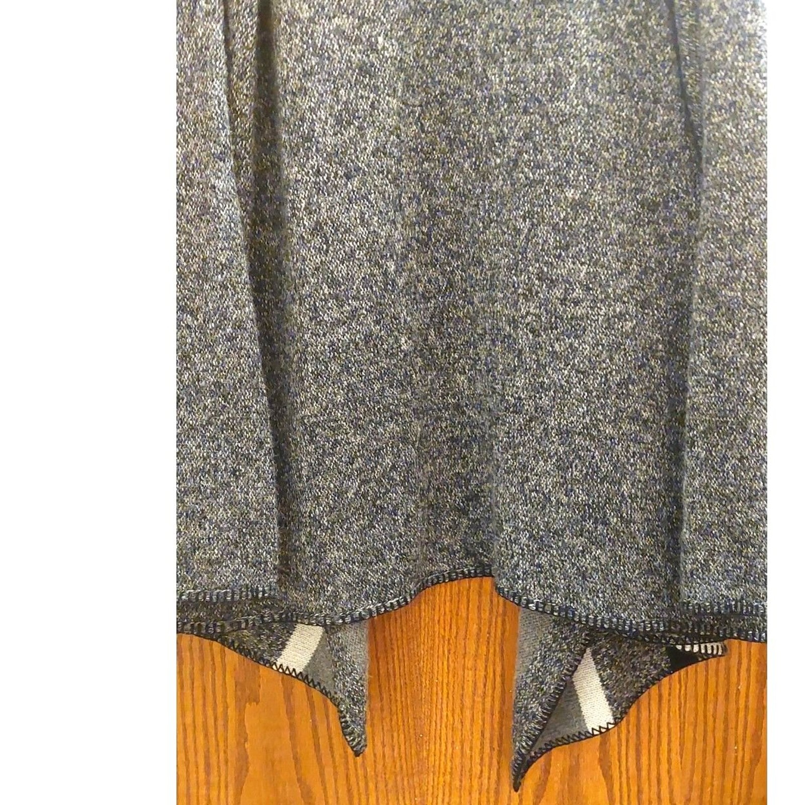Banana Republic Petite M Open Front Draped Cardigan Gray Striped Sweater