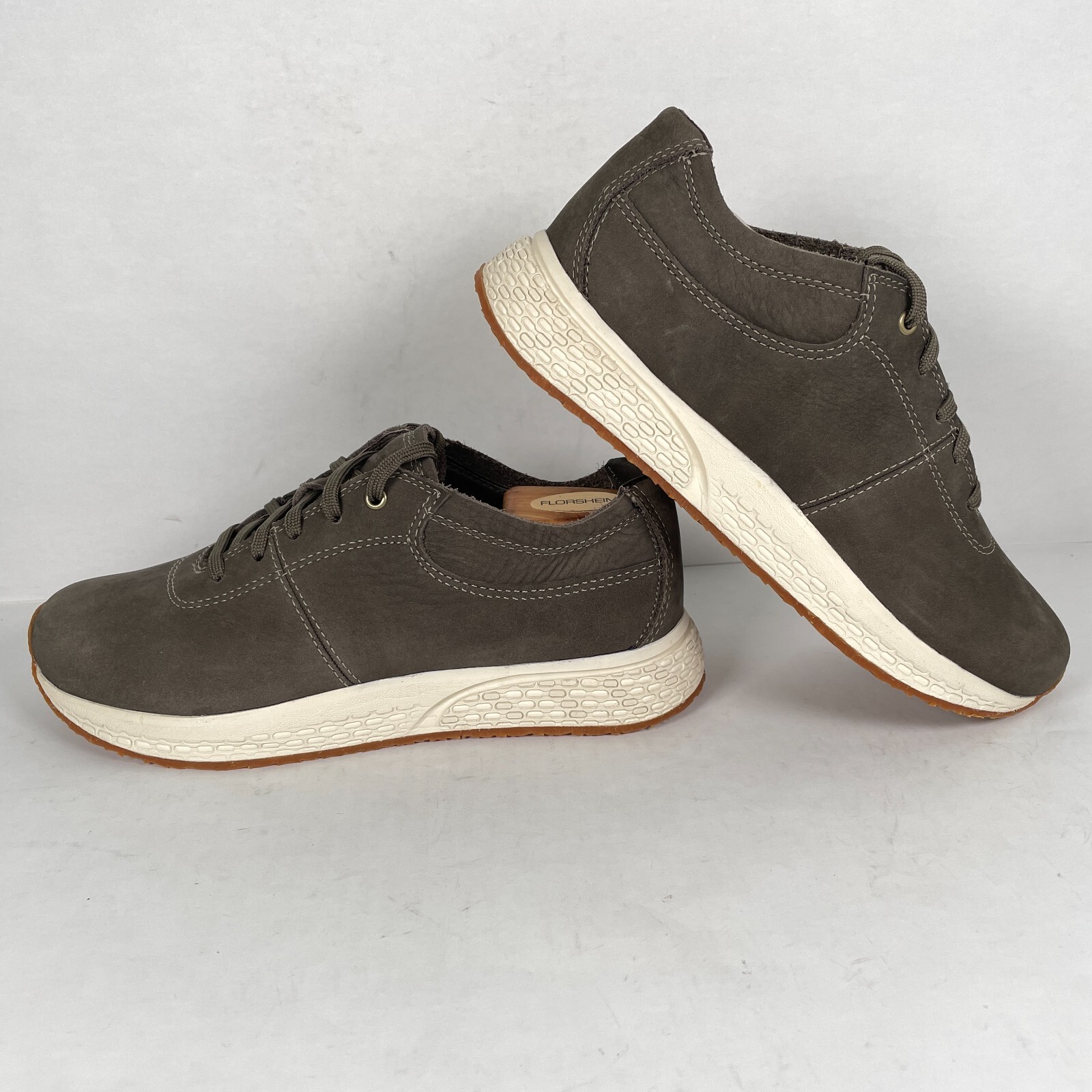 LL Bean Stone Coast Oxford Sneakers Womens Size 9 M Ash Brown Leather Shoes