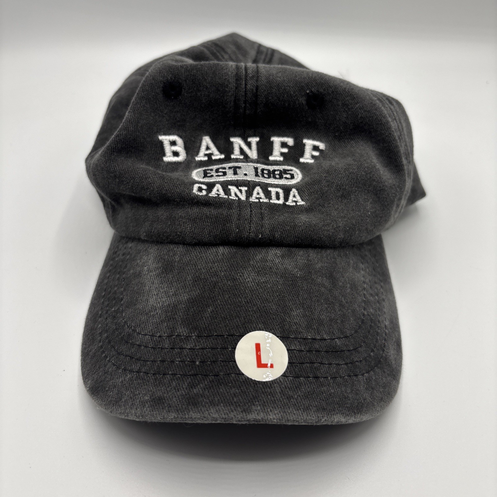 Banff Canada Baseball Cap Hat Black Bear Embroidered Adult Sz Large New