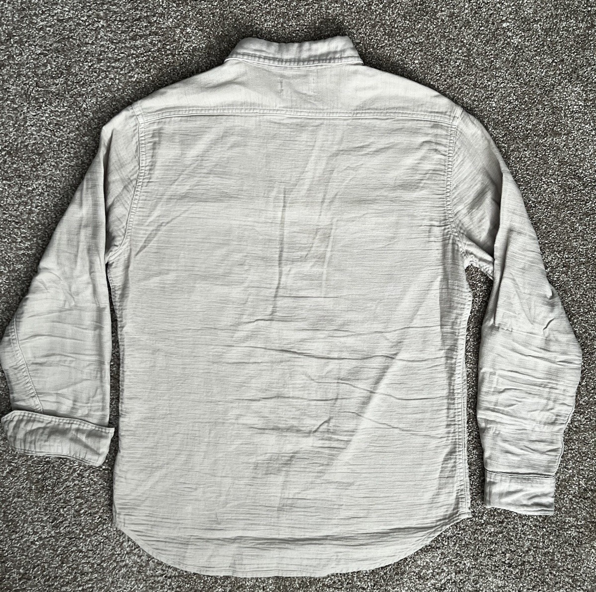 Taylor Stitch Utility Shirt Men 42 Stone Double Textured Organic Cotton Workwear