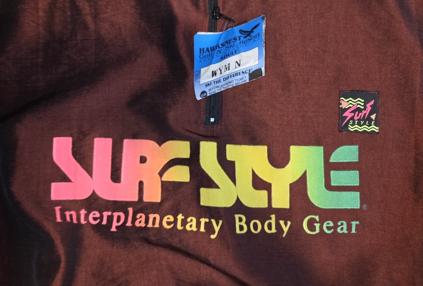 Vintage Surf Style Windbreaker Jacket Sz L Iridescent 1/4 Zip Tags