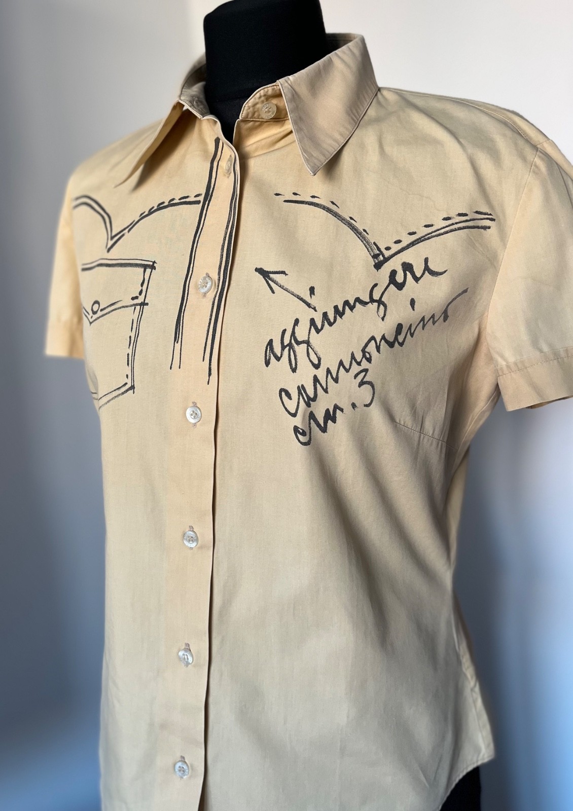 90s Moschino Jeans Scribble Print Cotton Shirt Franco Moschino Vtg Italy L | TAD