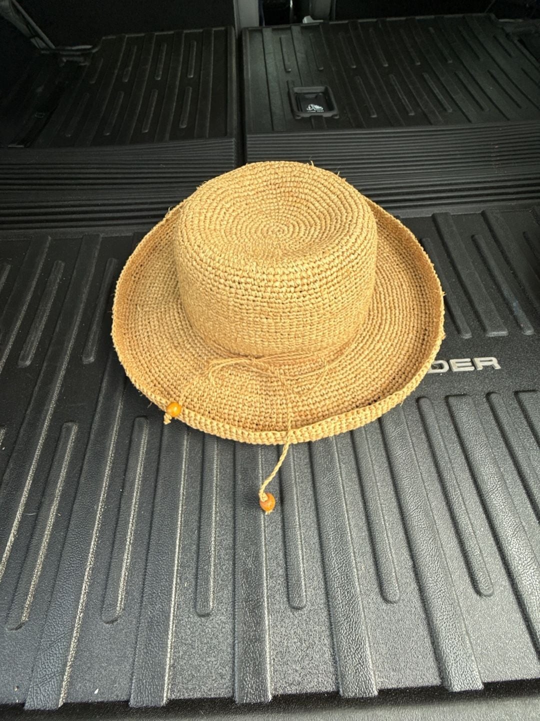 Kooringal Handmade Collection Raffia Crochet Sun Hat with Beaded Tie