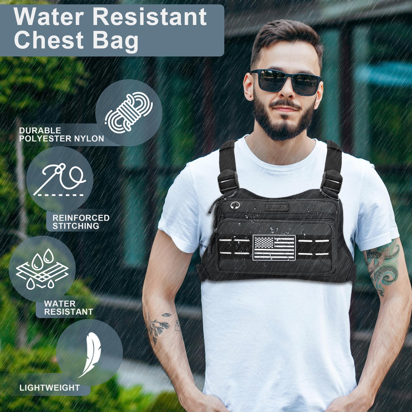 Waterproof Chest Bag for Men – Extra Storage for Running, Cycling, Hiking, Climb