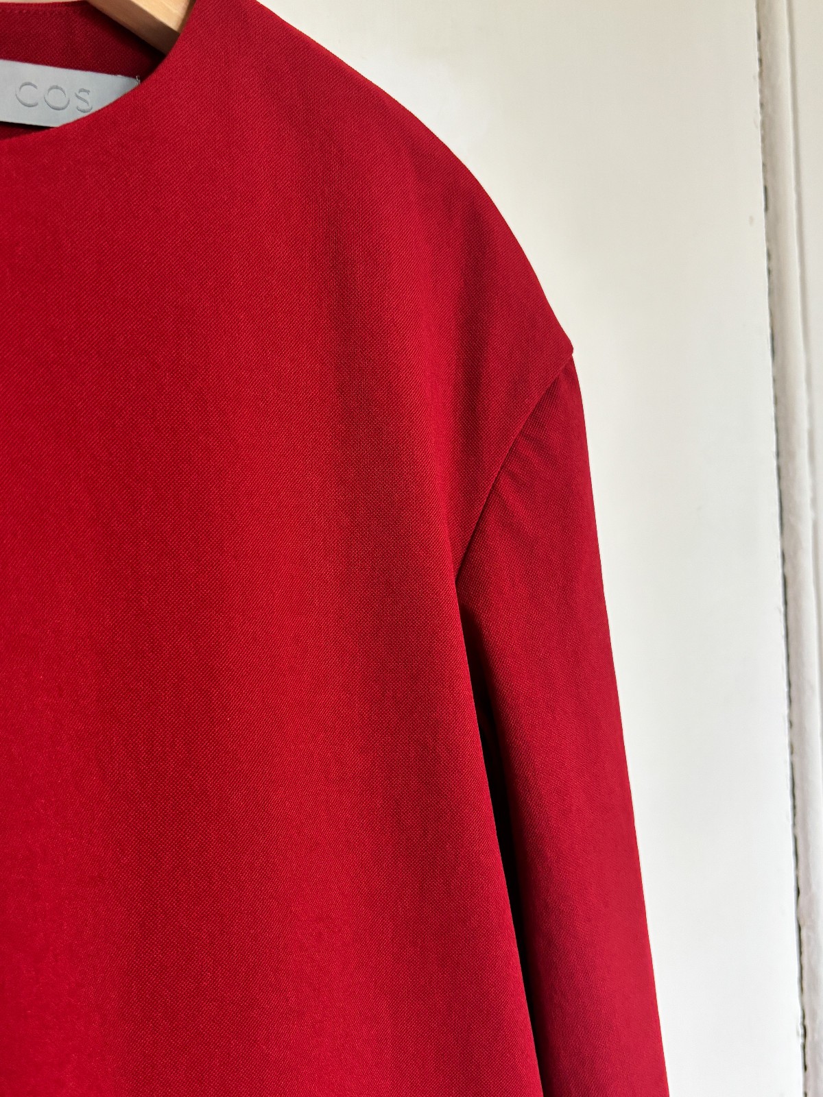 COS Red Blouse UK Size 8 – 3/4 Sleeve, Smart, Work, Pockets, Zip, VGC