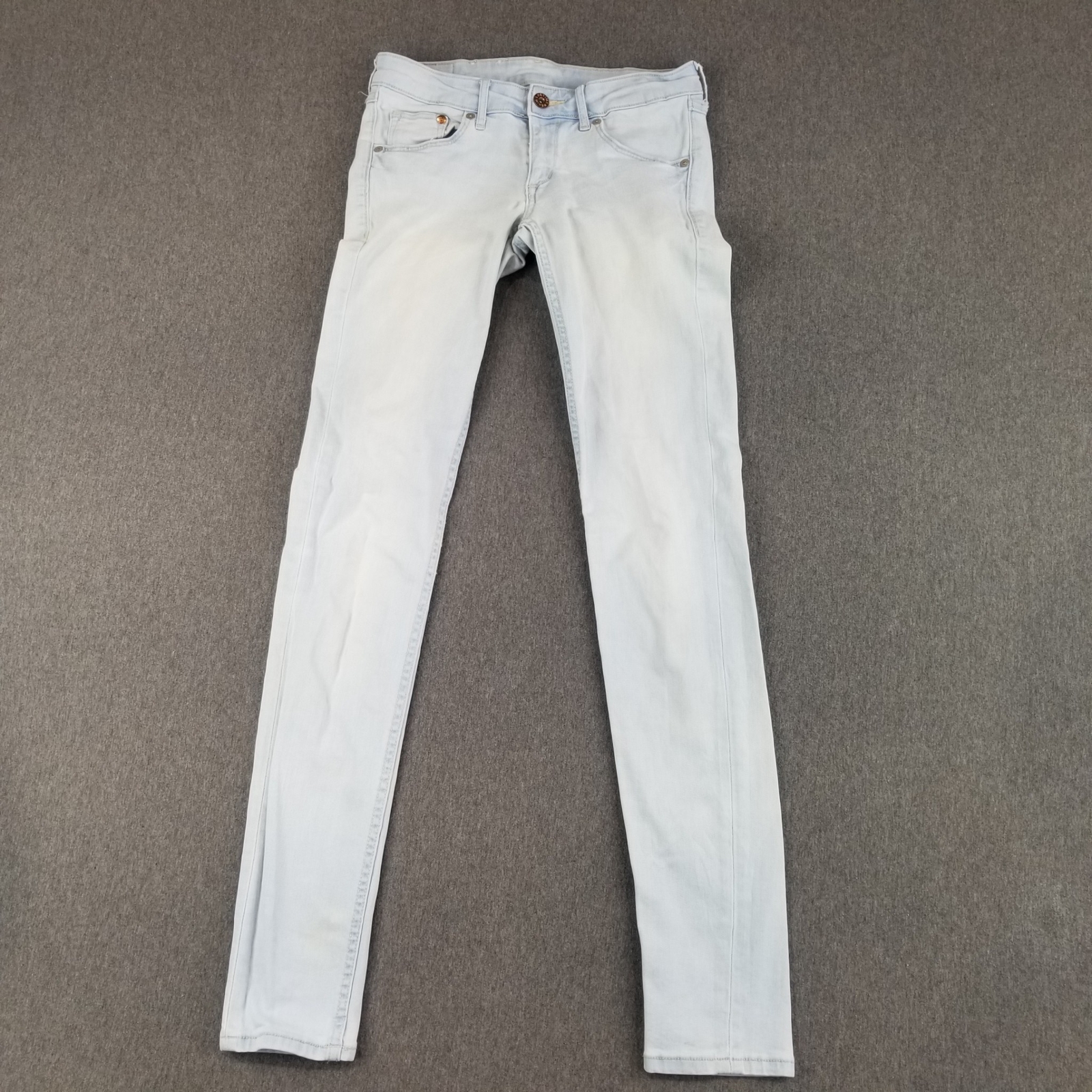 H&M Denim Jeans Women’s Size 27 Super Skinny Super Low Waist Stained-See Picture