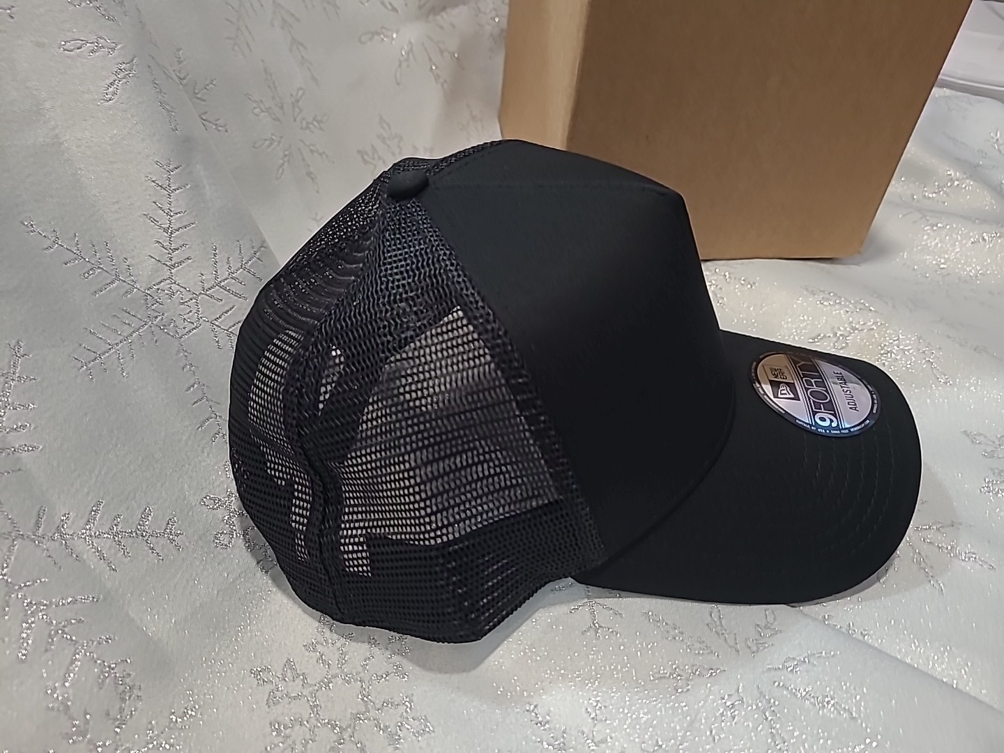 1X – New Era 9FORTY Snapback Trucker Cap Blank { BLACK } 9Forty New Era
