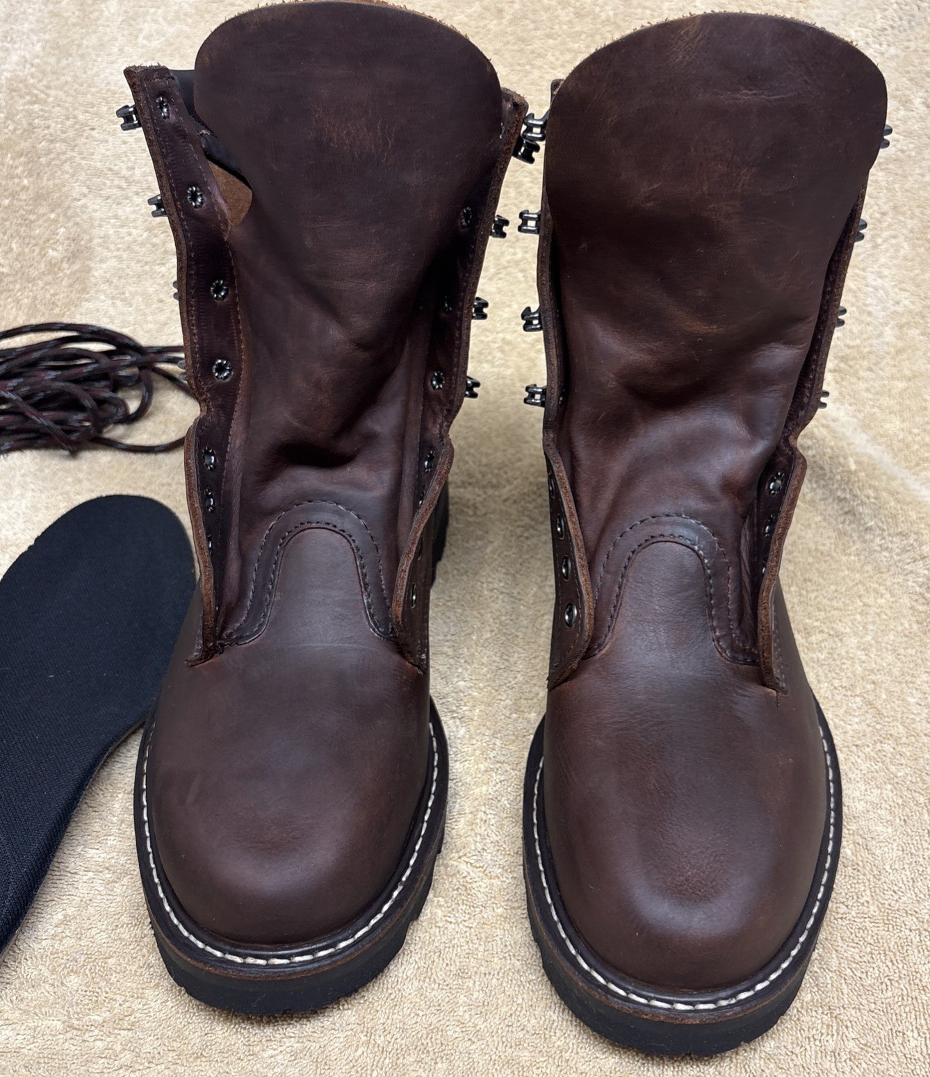 White’s Boot Men’s Hillyard Lace-Up Work Boot-Soft Toe-mens 9.5D H7865-BRN NWOB