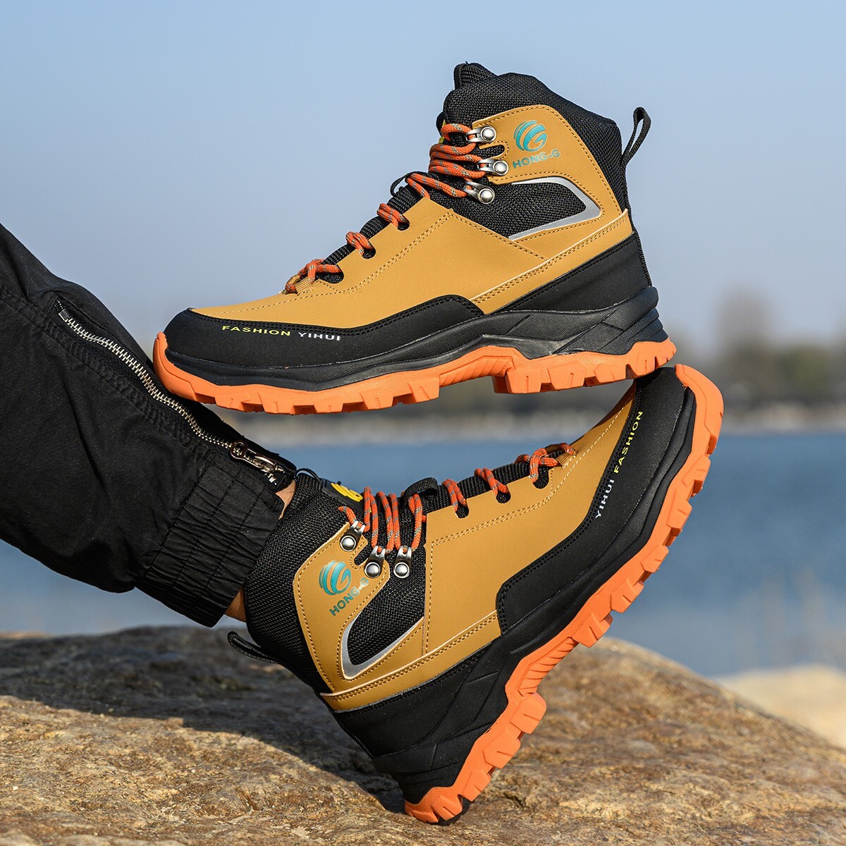 Mens Waterproof Work Boots steel toe sneakers Safety Shoes Indestructible shoes